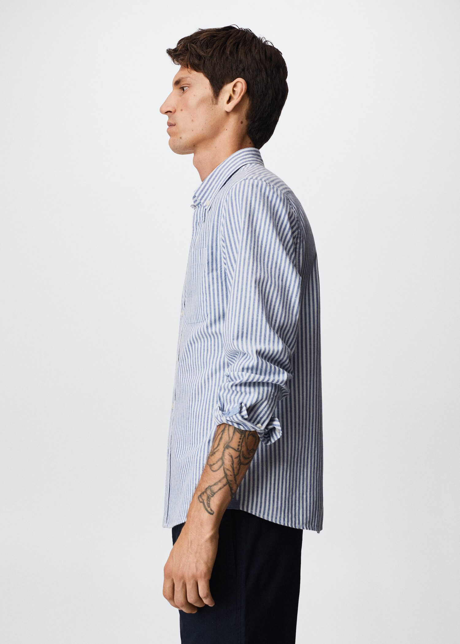 Regular-fit cotton striped shirt - Details of the article 2