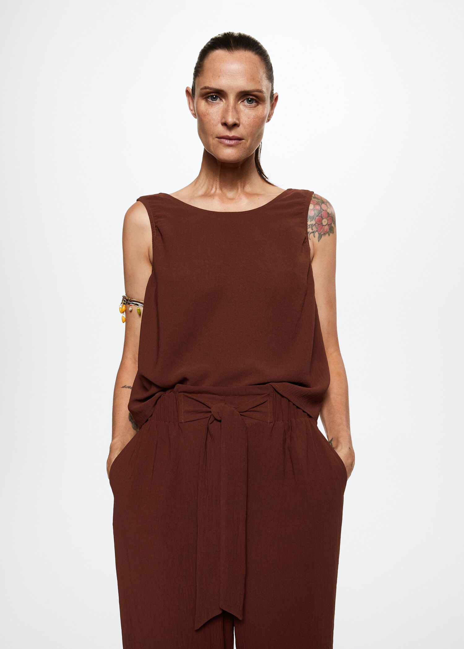 Draped crop top - Medium plane