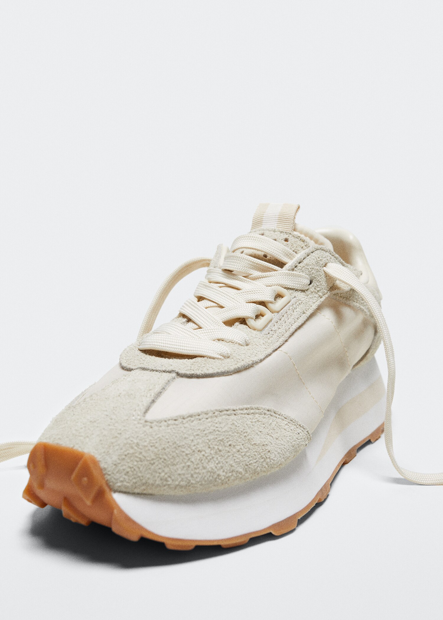 Leather appliqué sneakers - Medium plane