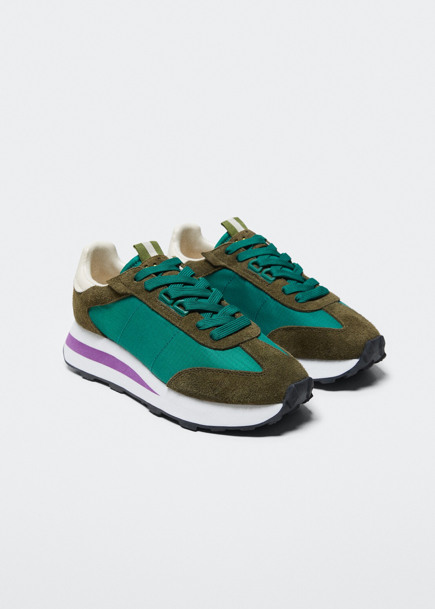 Leather appliqué sneakers - Medium plane