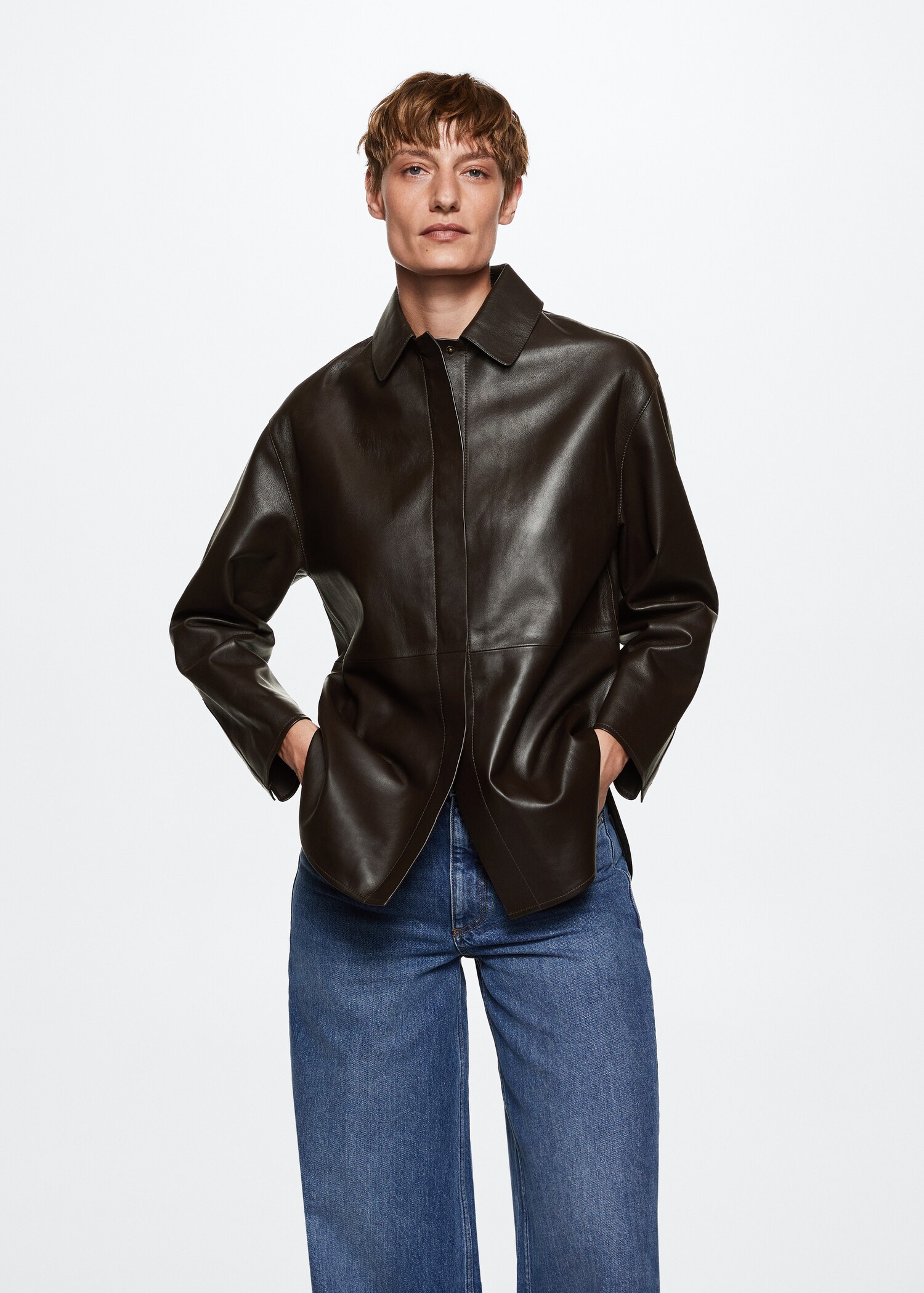 Oversize leather shirt - Medium plane