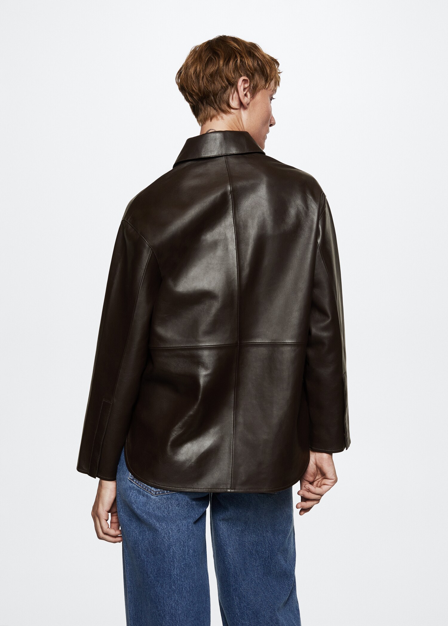 Oversize leather shirt - Reverse of the article
