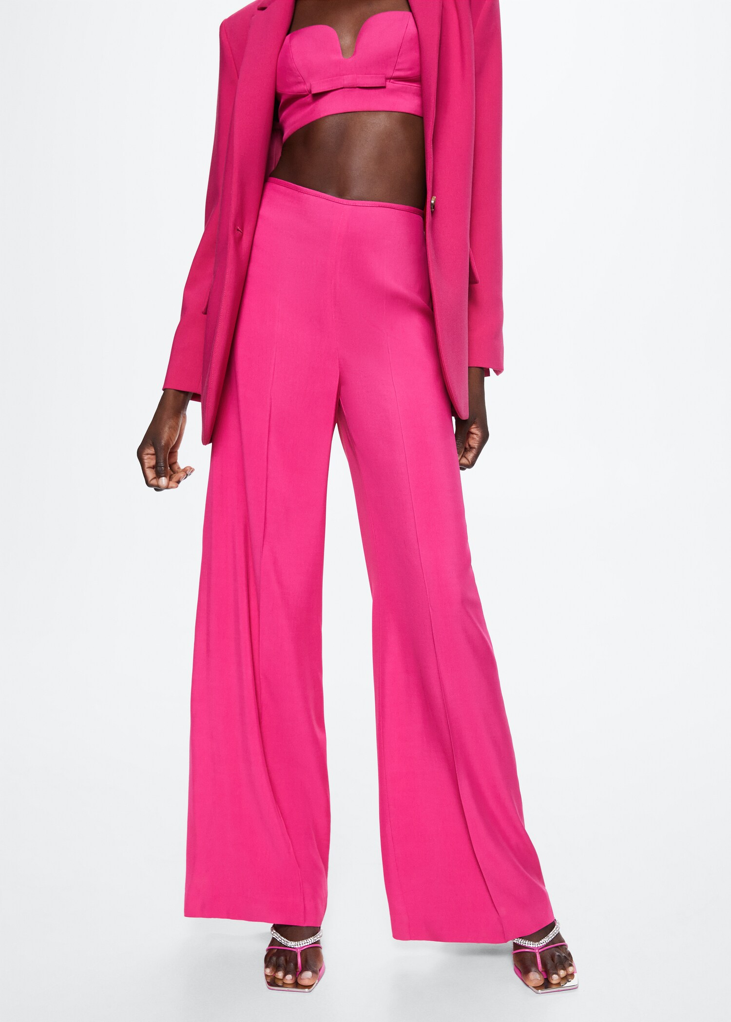 Wide leg fluid trousers - Medium plane
