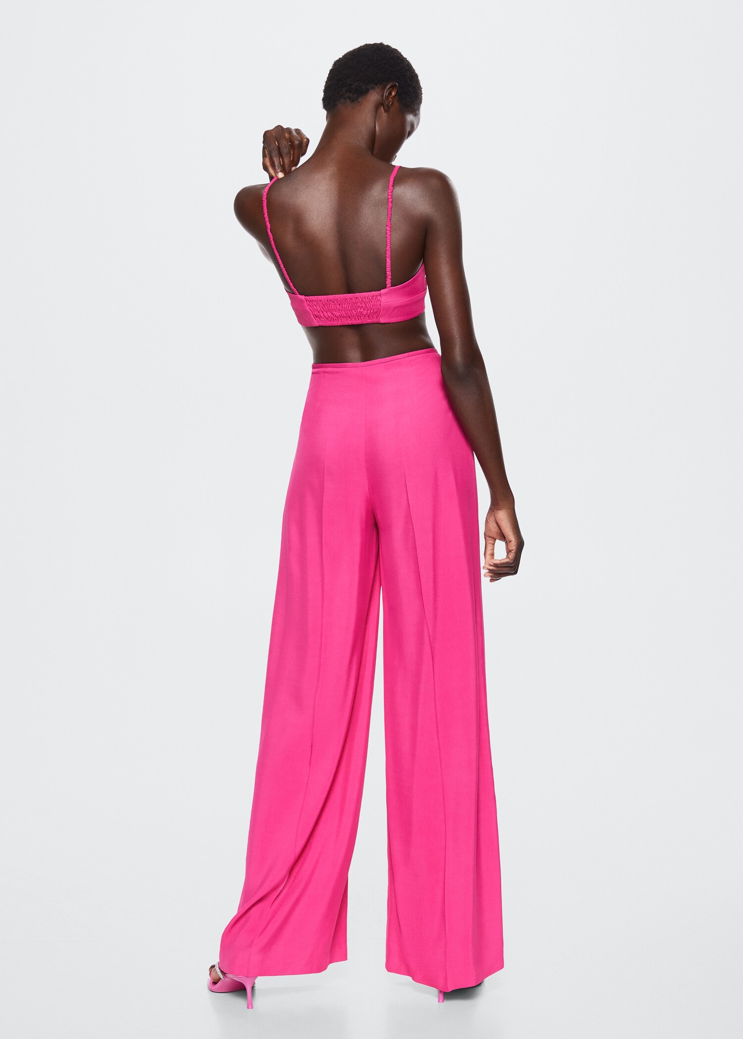 Wide leg fluid trousers - Reverse of the article