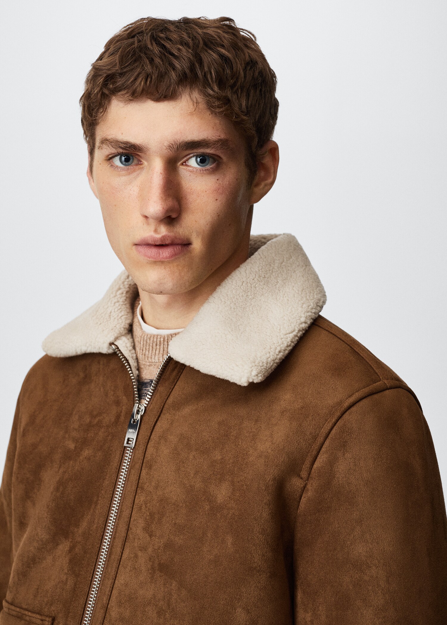 Faux shearling aviator jacket - Details of the article 1