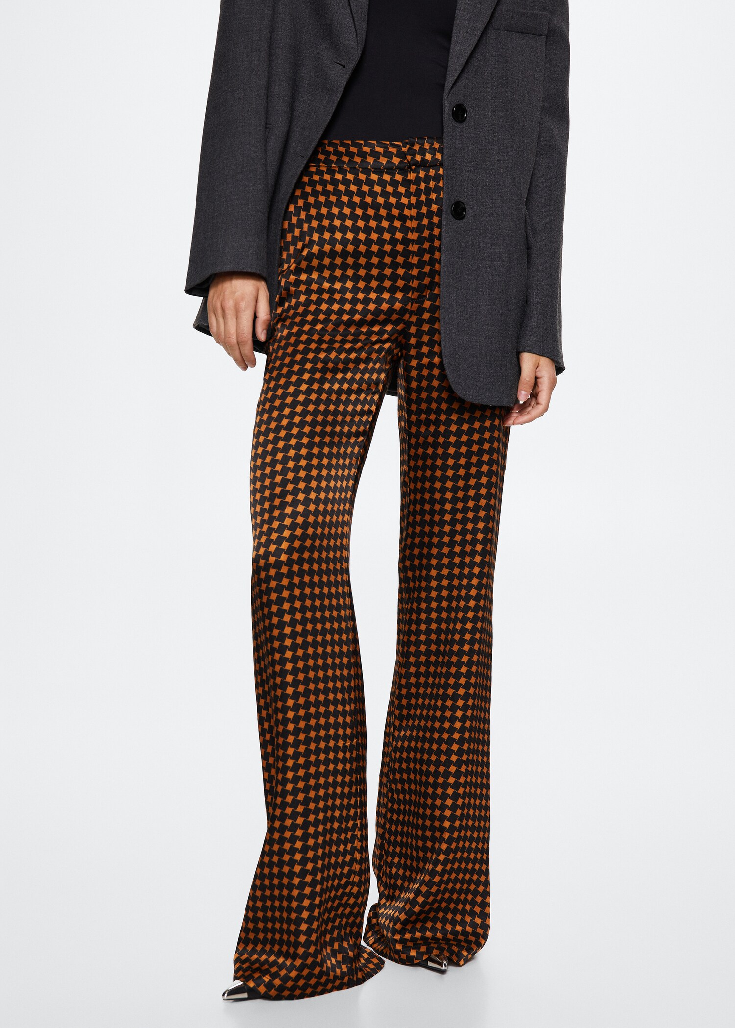 Satin printed trousers - Medium plane