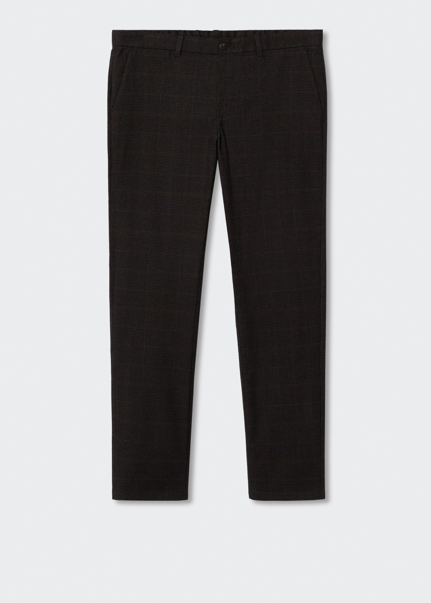 Calças slim fit de algodão aos quadrados - Artigo sem modelo
