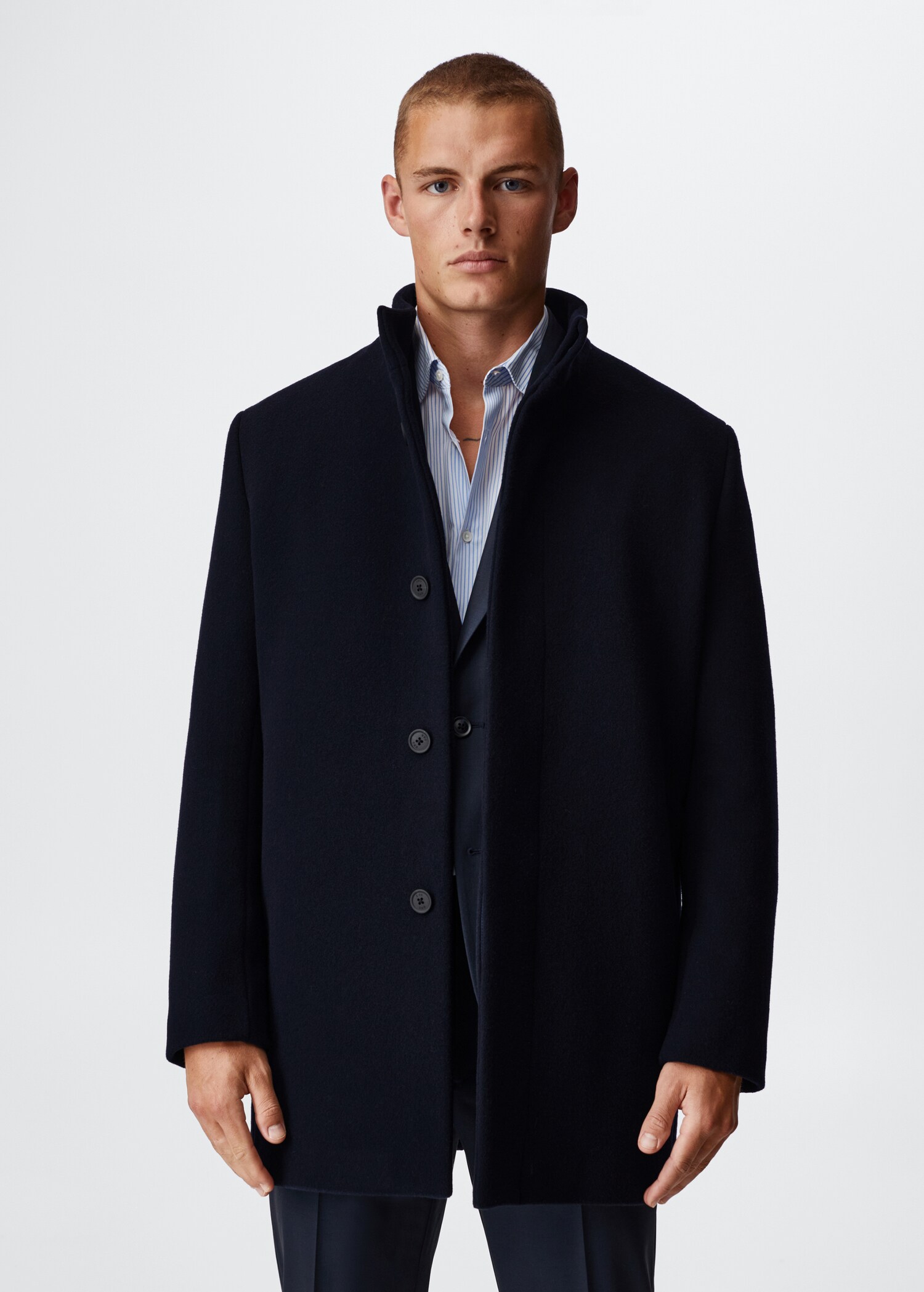 Wool funnel neck coat - Medium plane