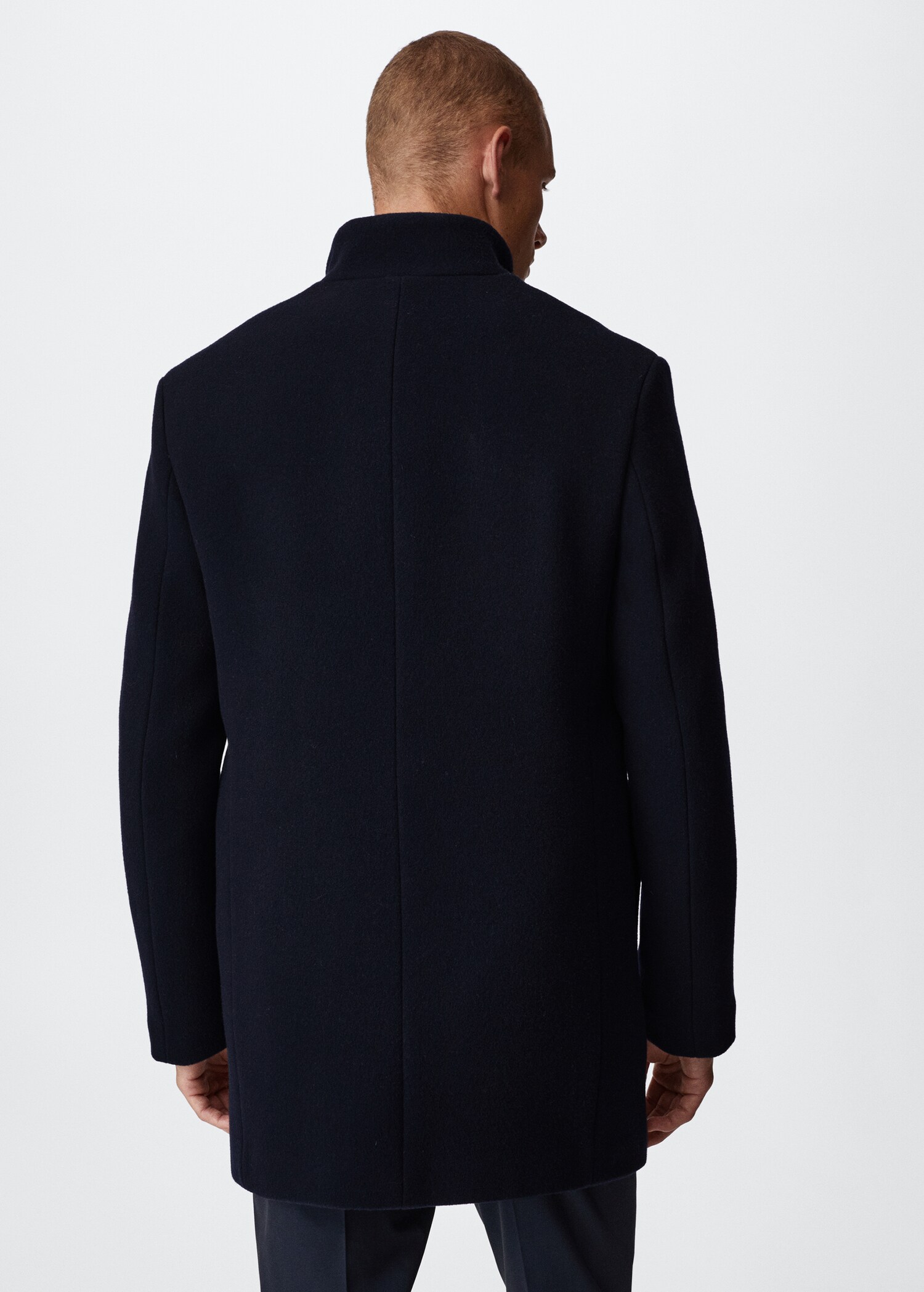 Wool funnel neck coat - Reverse of the article