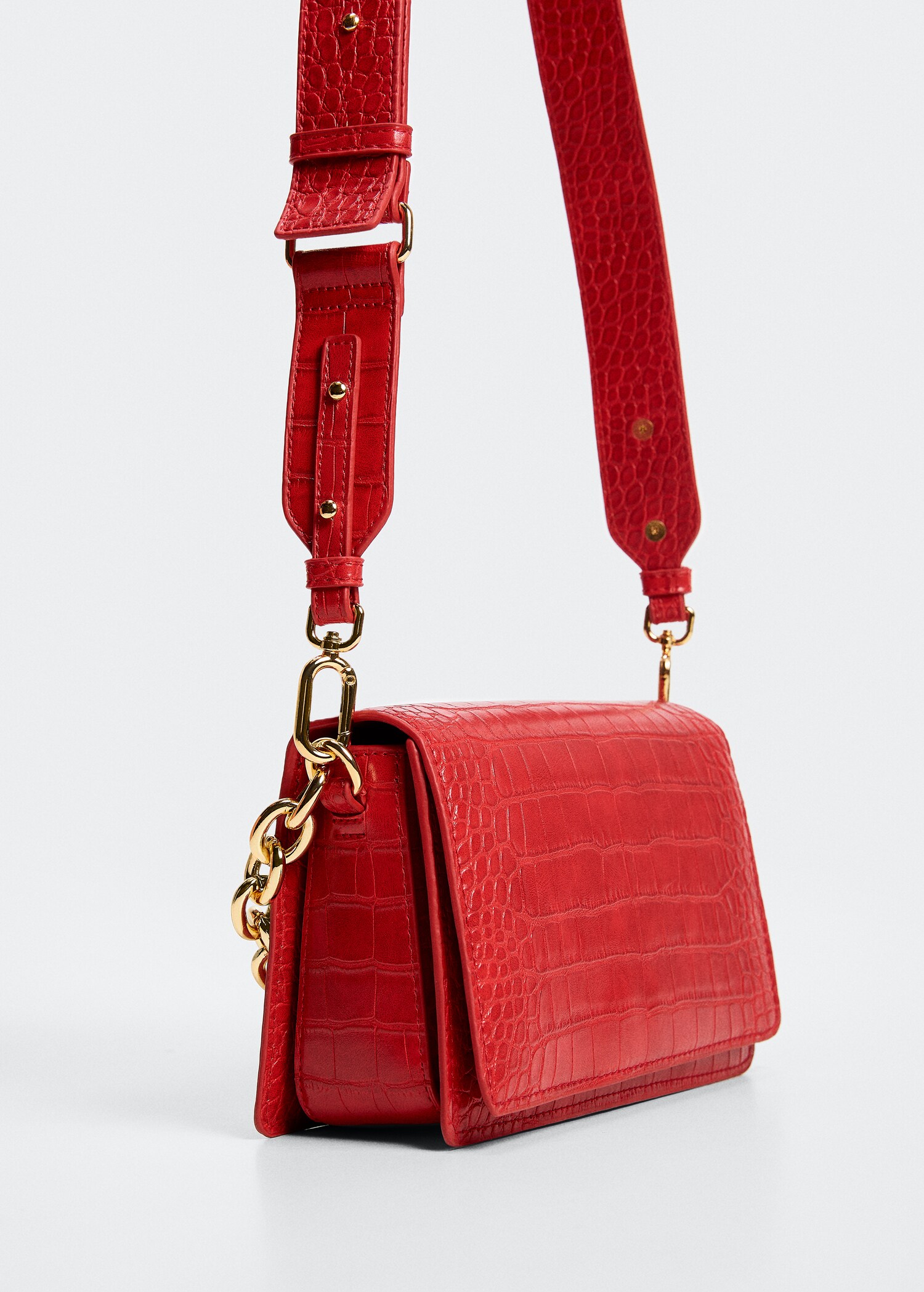 Sac anse double imitation crocodile - Plan moyen