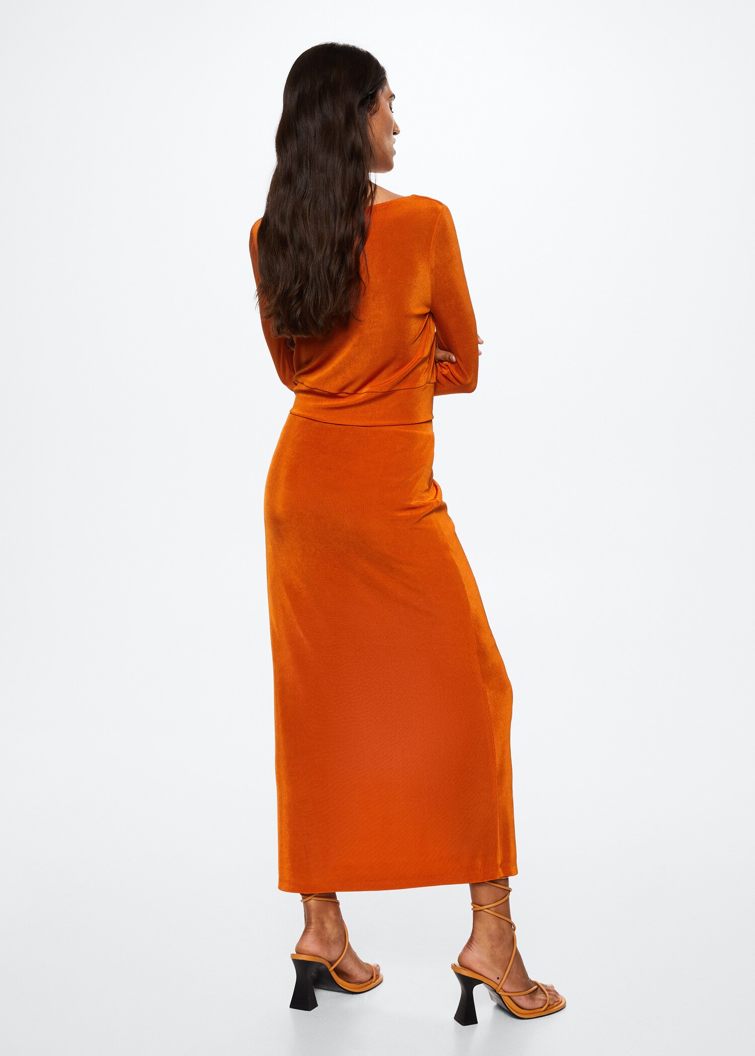Midi satin skirt - Reverse of the article