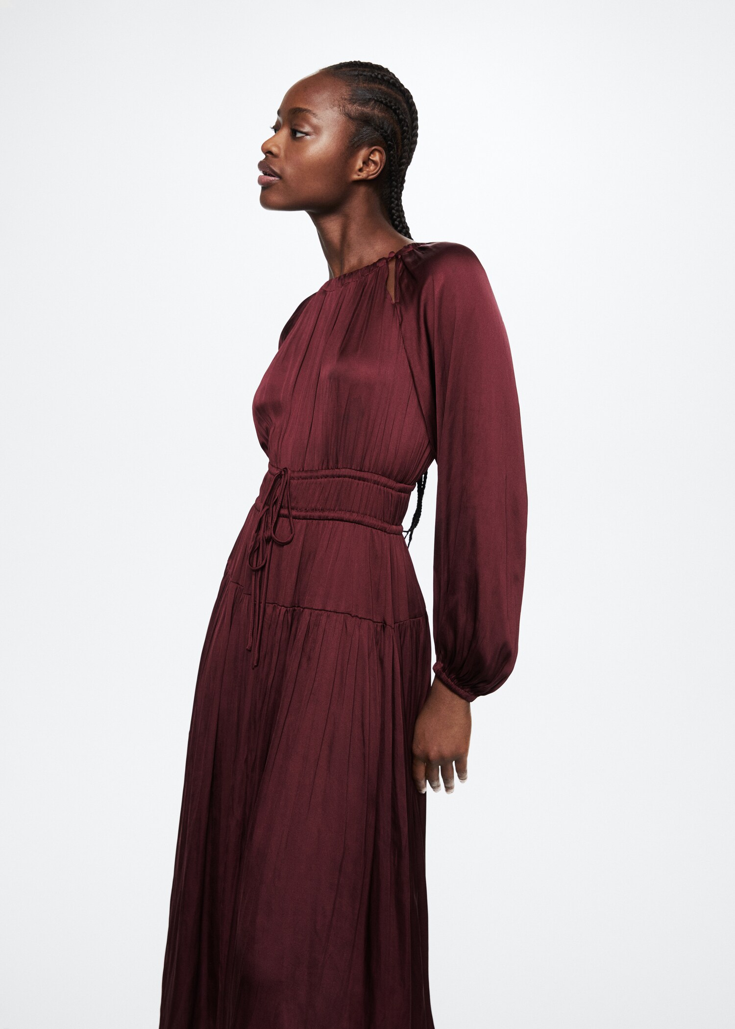 Pleated satin dress - Medium plane