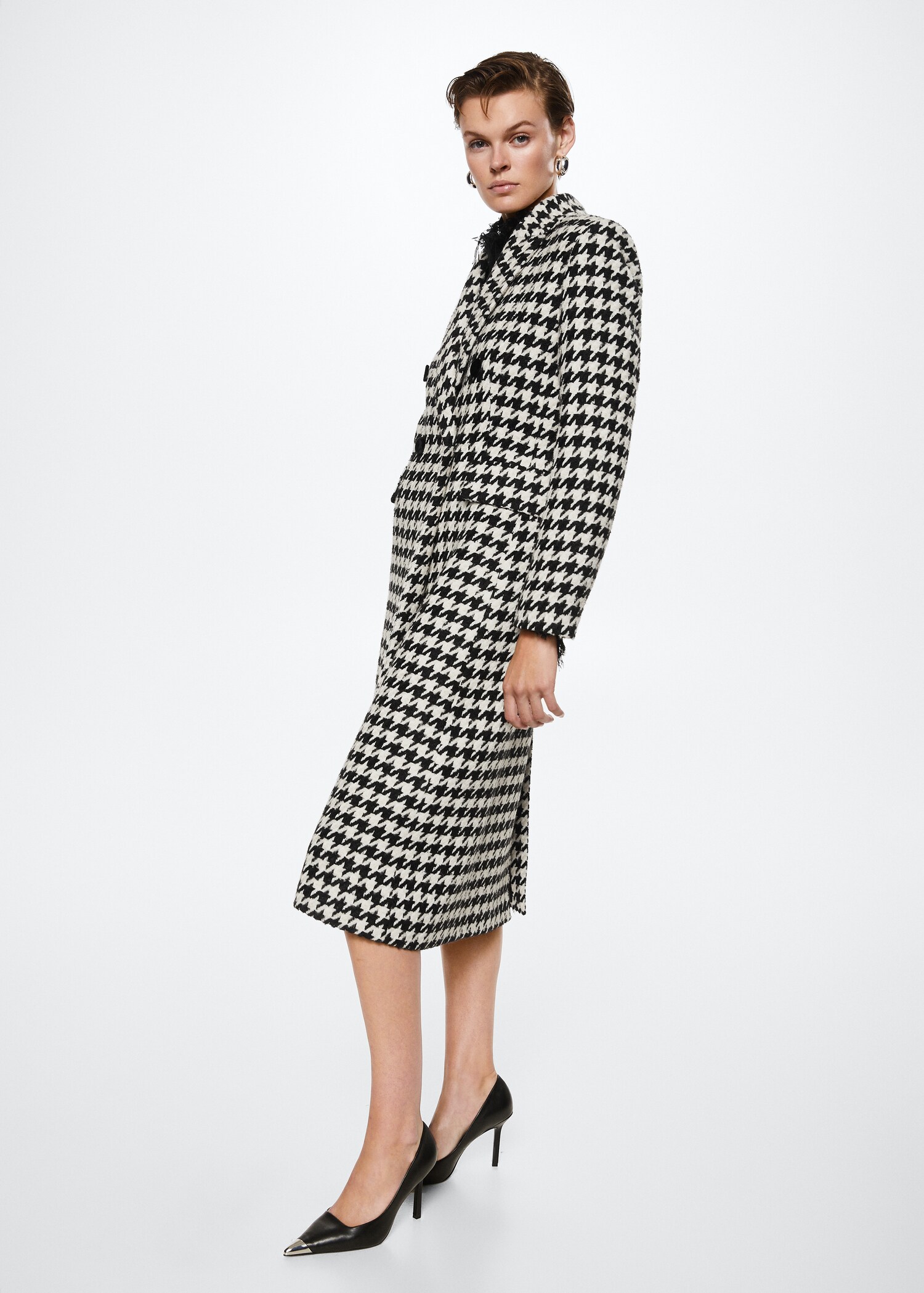 Houndstooth wool-blend coat - Details of the article 2