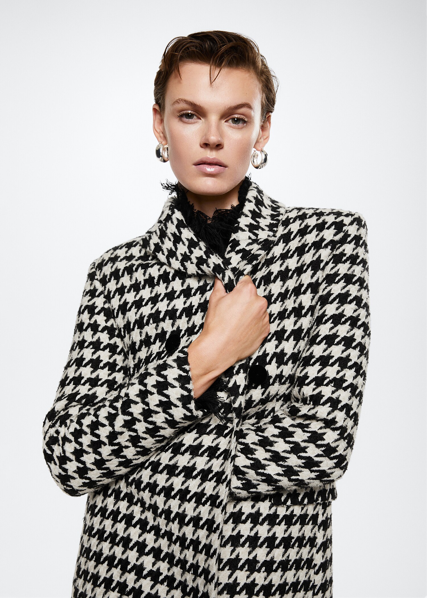 Houndstooth wool-blend coat - Details of the article 4