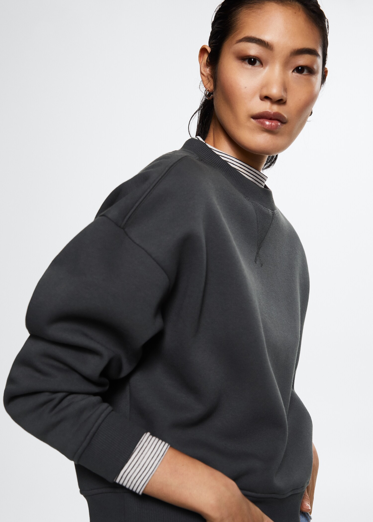 Ribbed endings sweatshirt - Details of the article 1