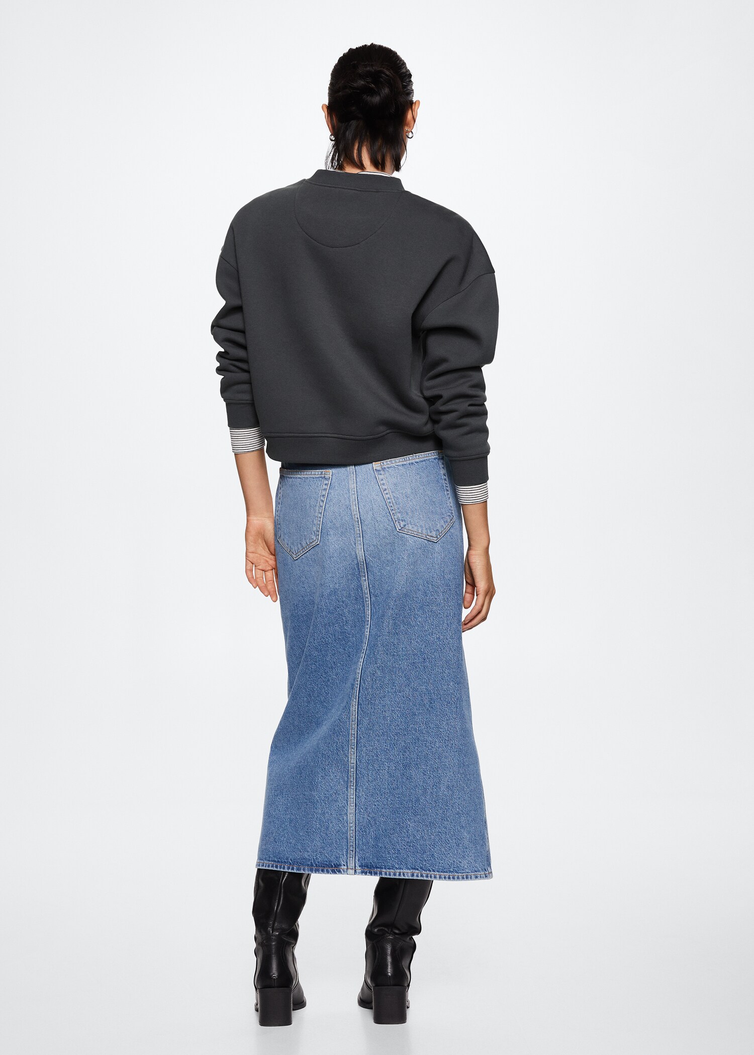 Ribbed endings sweatshirt - Reverse of the article