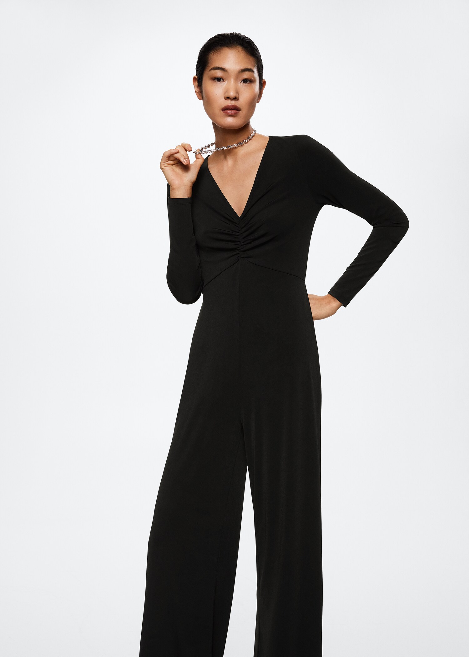 Draped detail jumpsuit - Medium plane