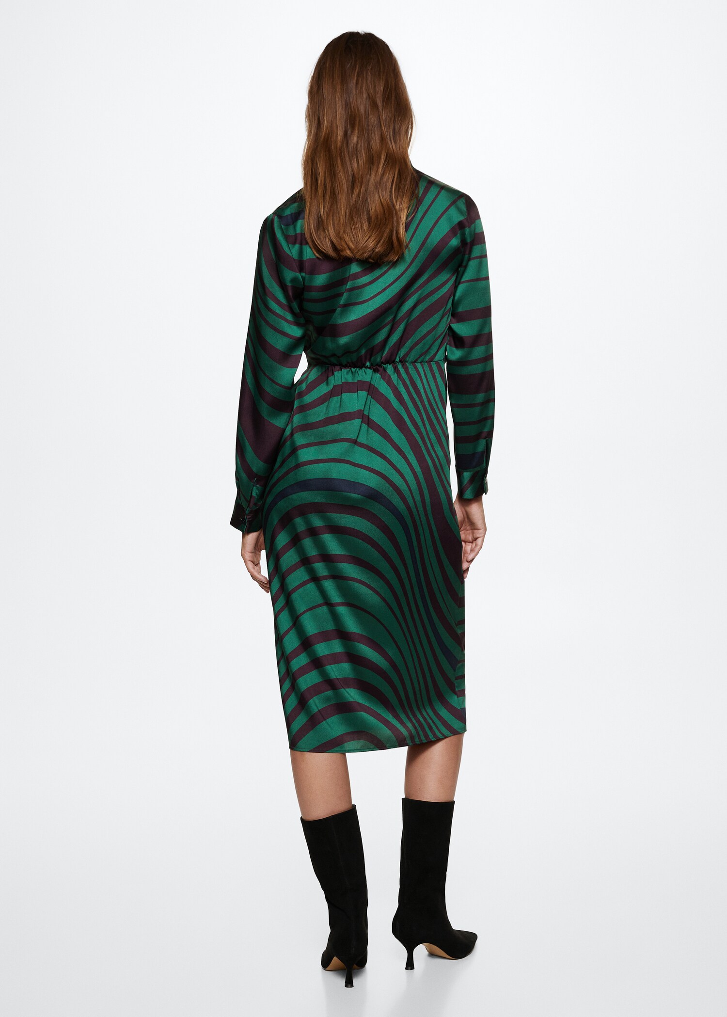 Vestido camisero satinado - Reverso del artículo
