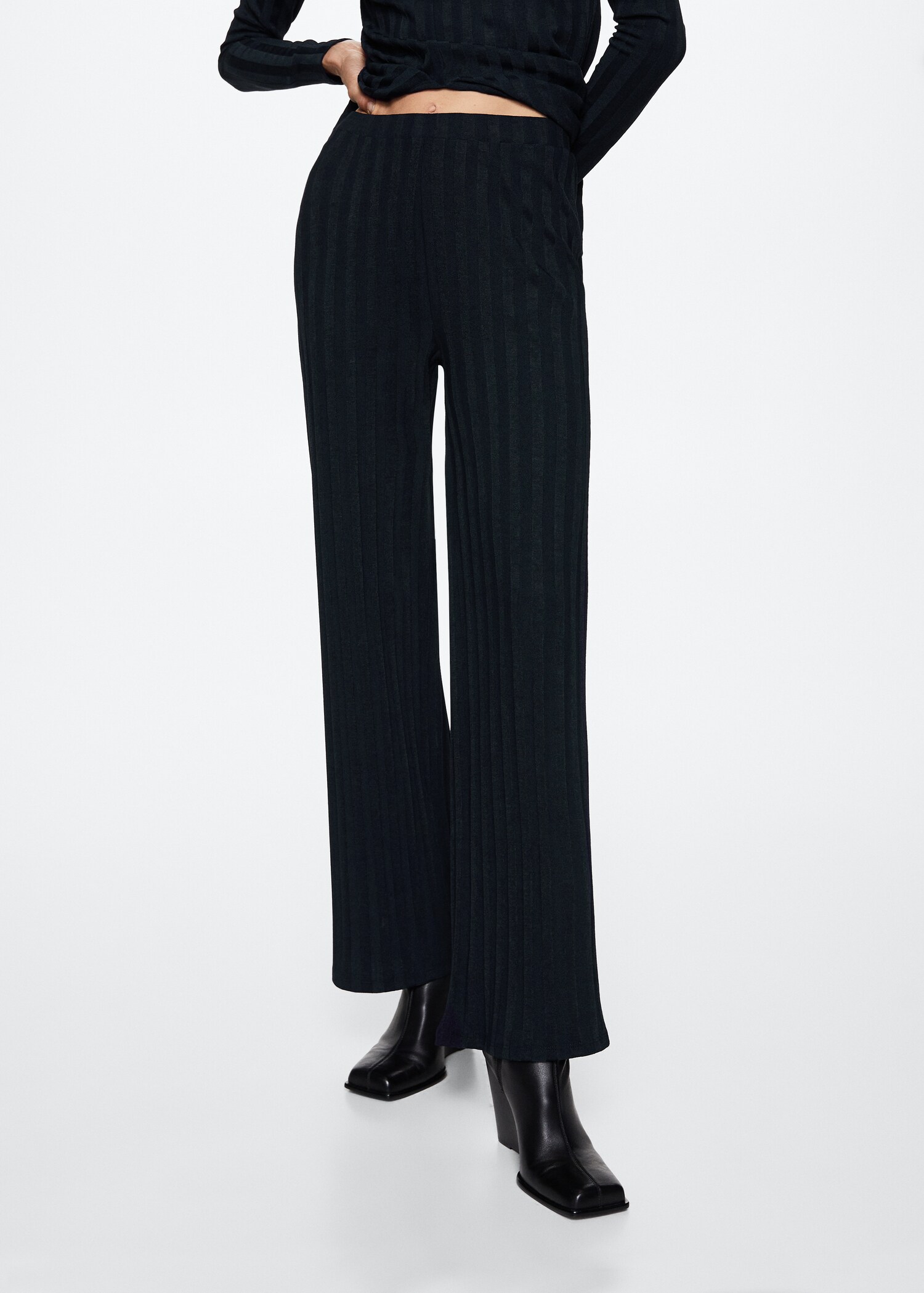 Pantalon évasé maille - Plan moyen