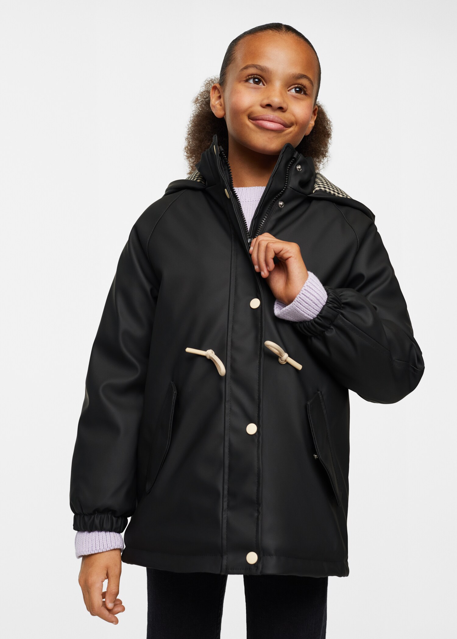 Hooded water-repellent parka - Details of the article 1