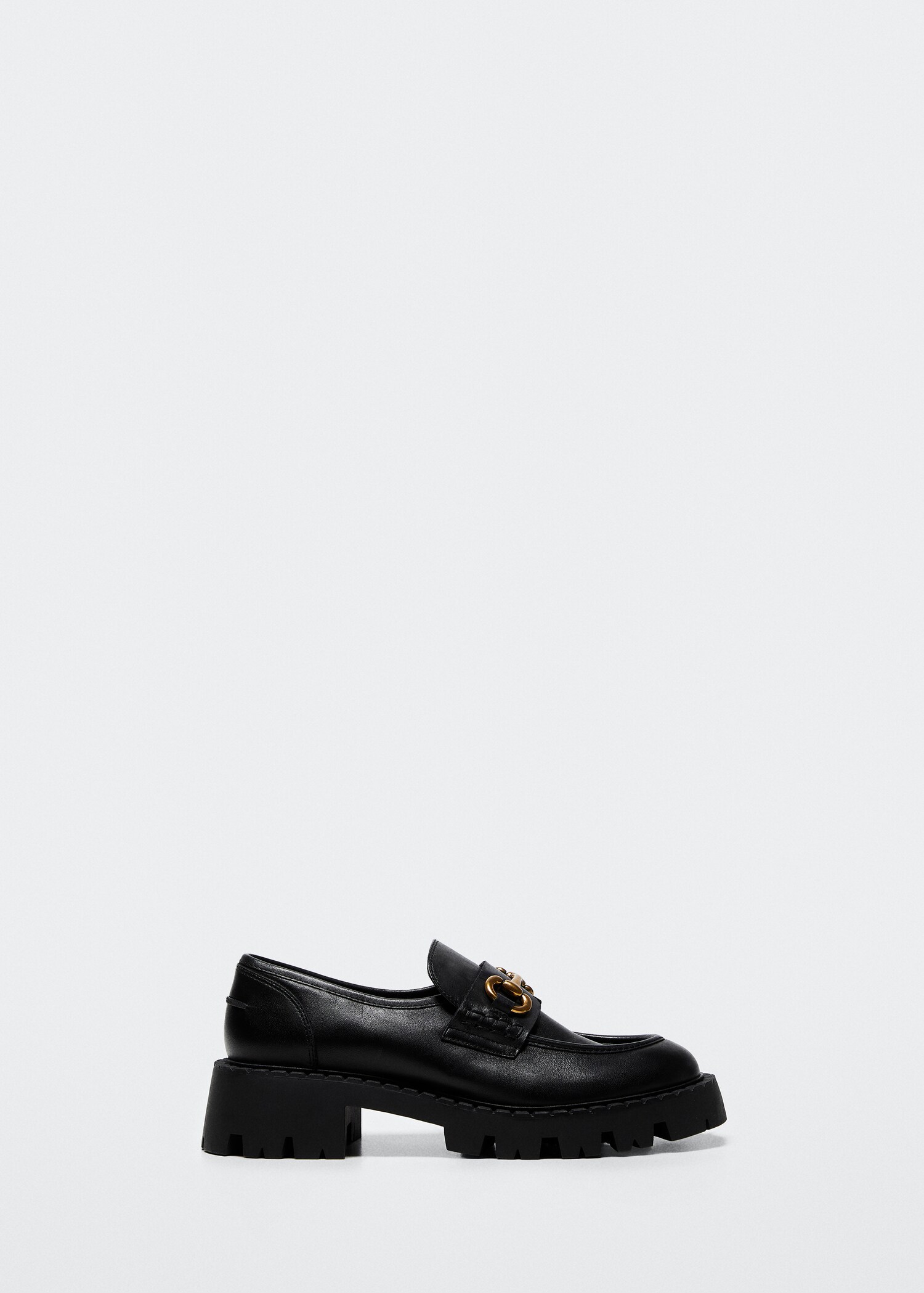 Leather moccasin with track sole - Article without model