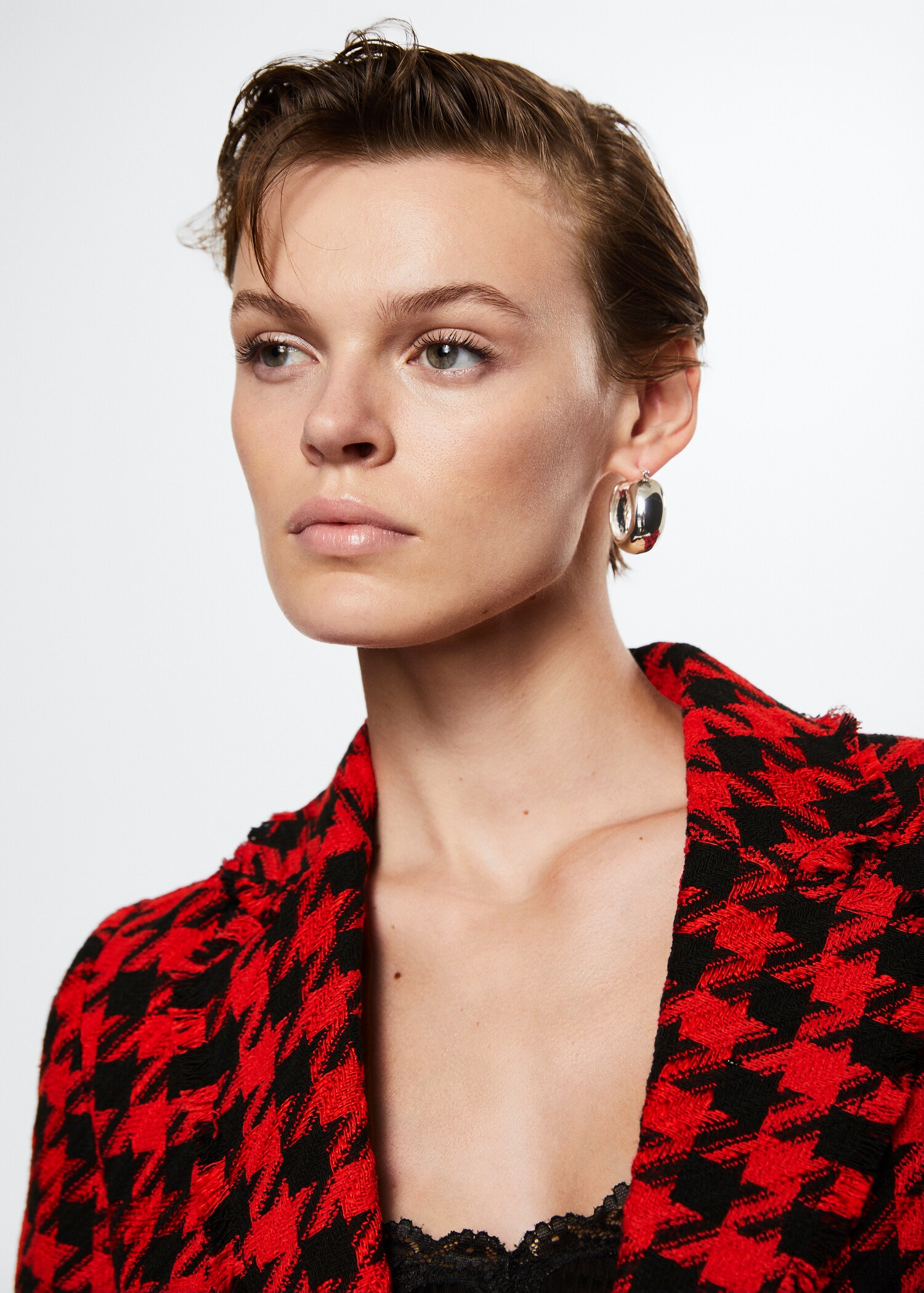 Blazer de pied-de-poule com lapelas - Pormenor do artigo 4