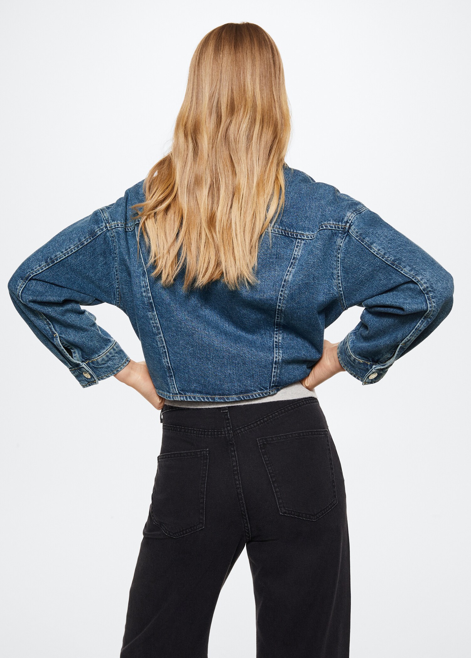 Denim biker jacket - Reverse of the article