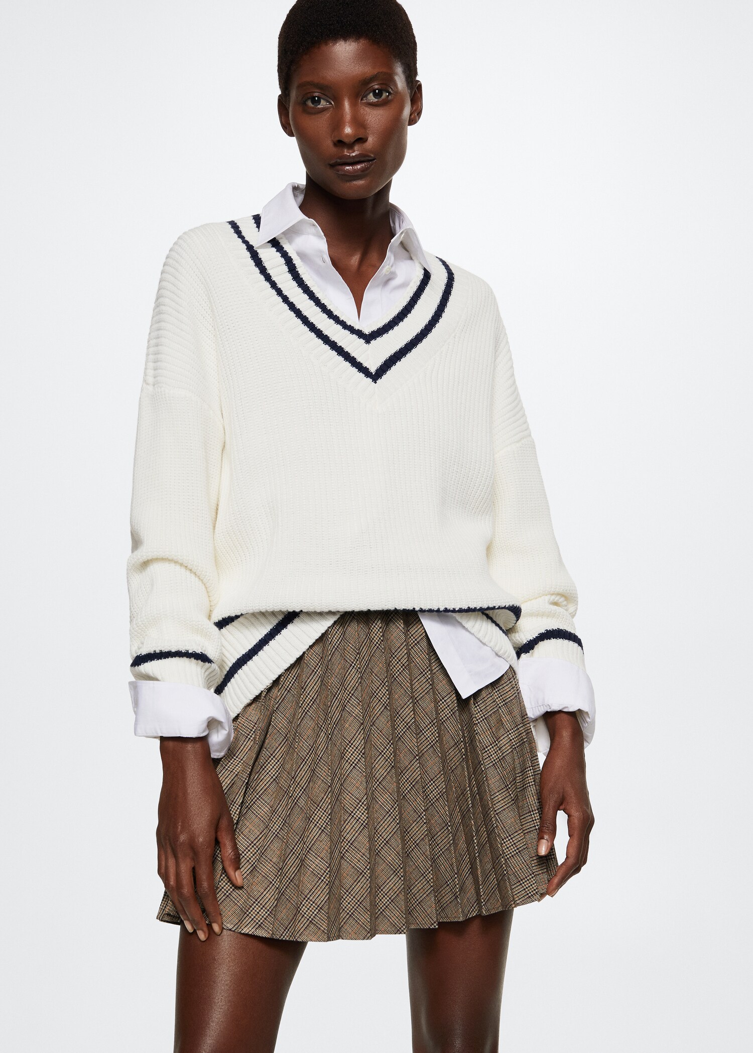 Pleated check skirt - Details of the article 4