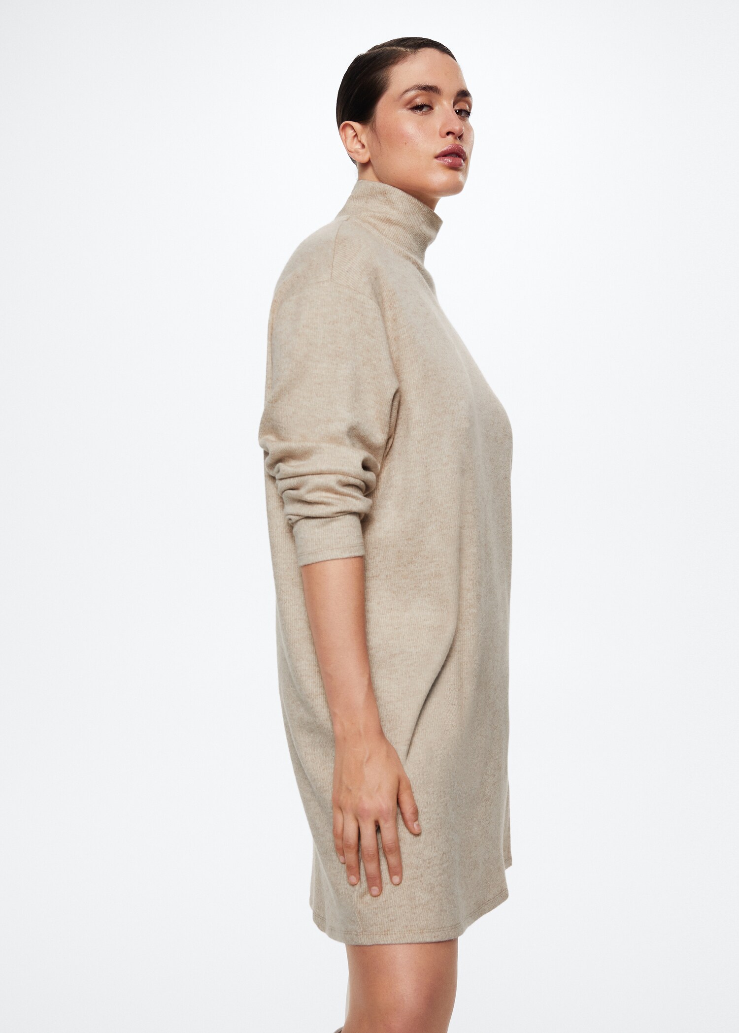 Vestido canalé cuello vuelto - Detalle del artículo 5