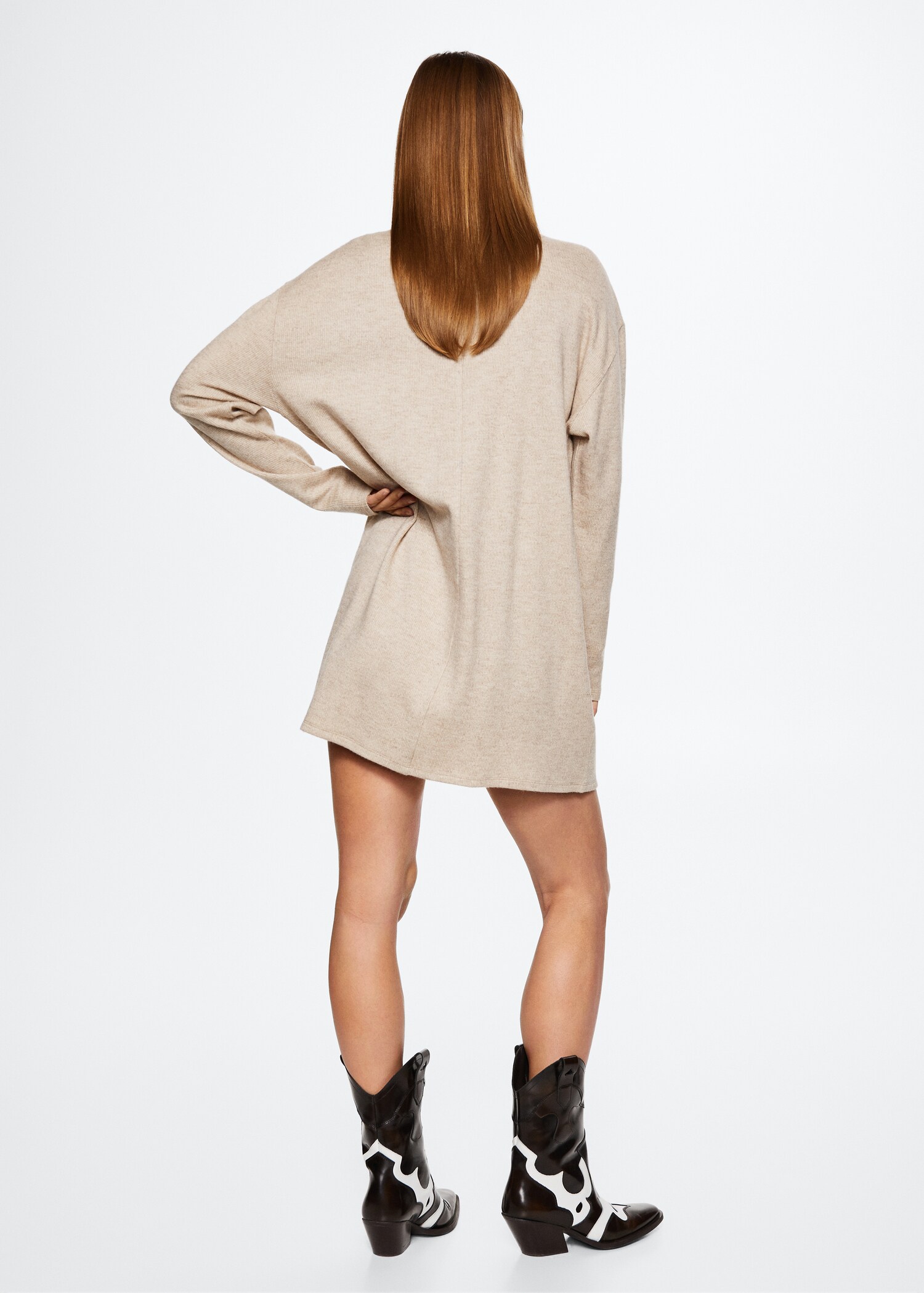 Ribbed turtleneck dress  - Reverse of the article