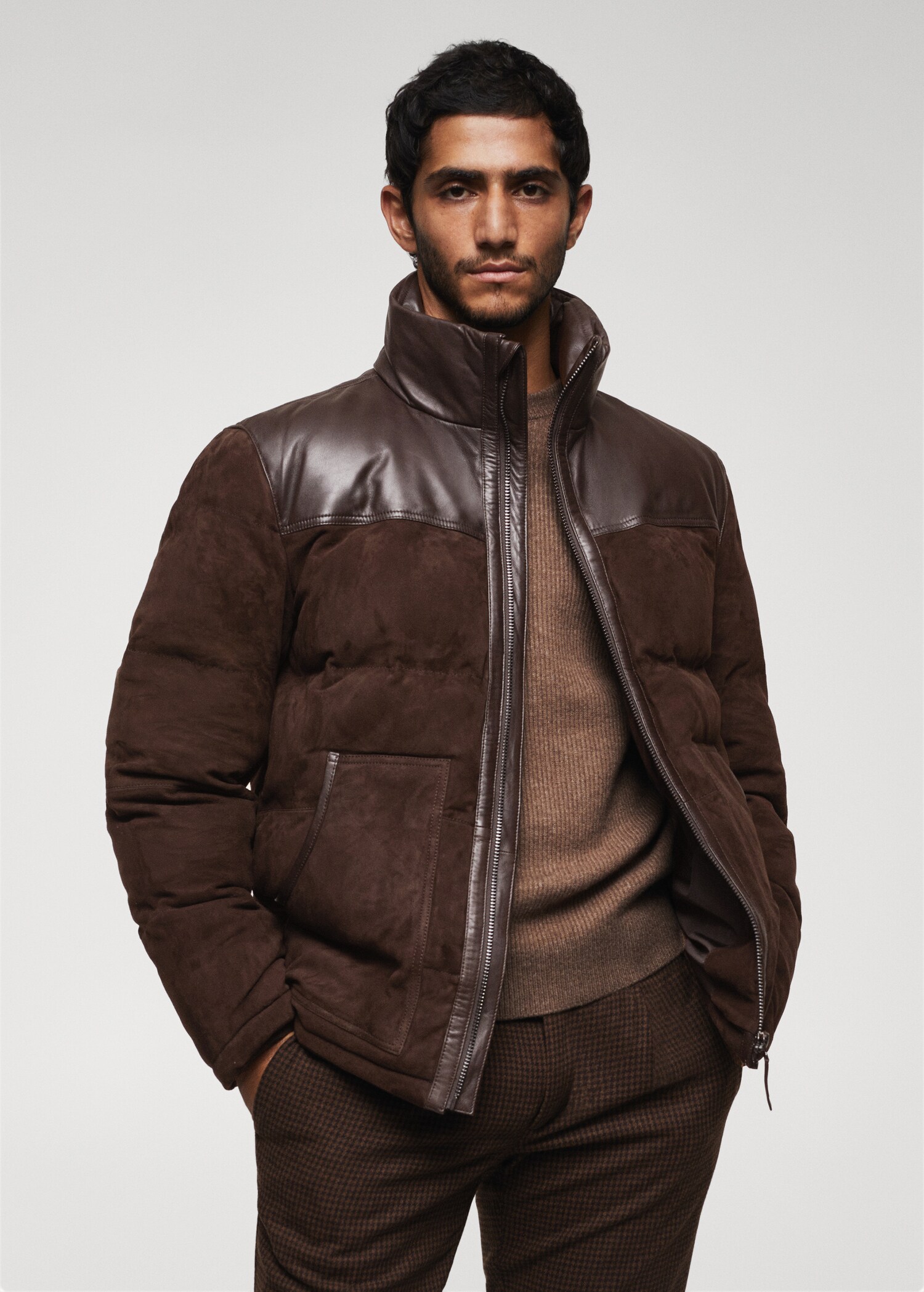 Leather quilted coat - Medium plane