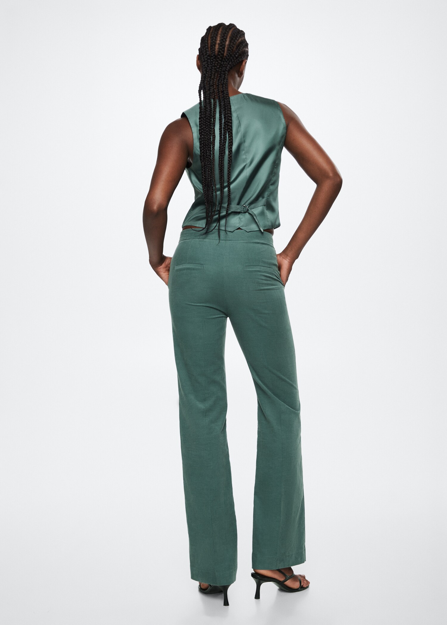 Corduroy straight pants - Reverse of the article