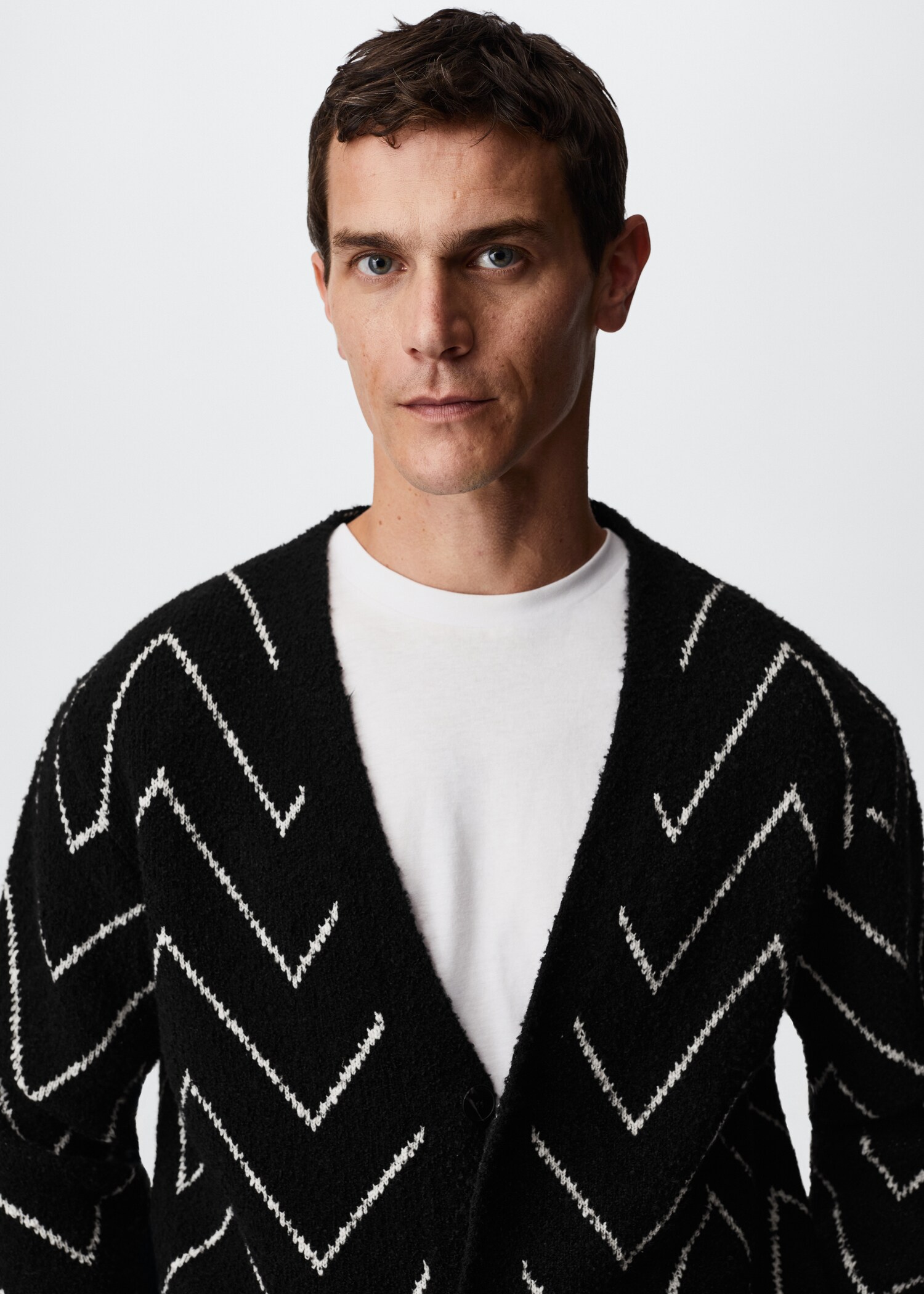 Jacquard cotton cardigan - Details of the article 4