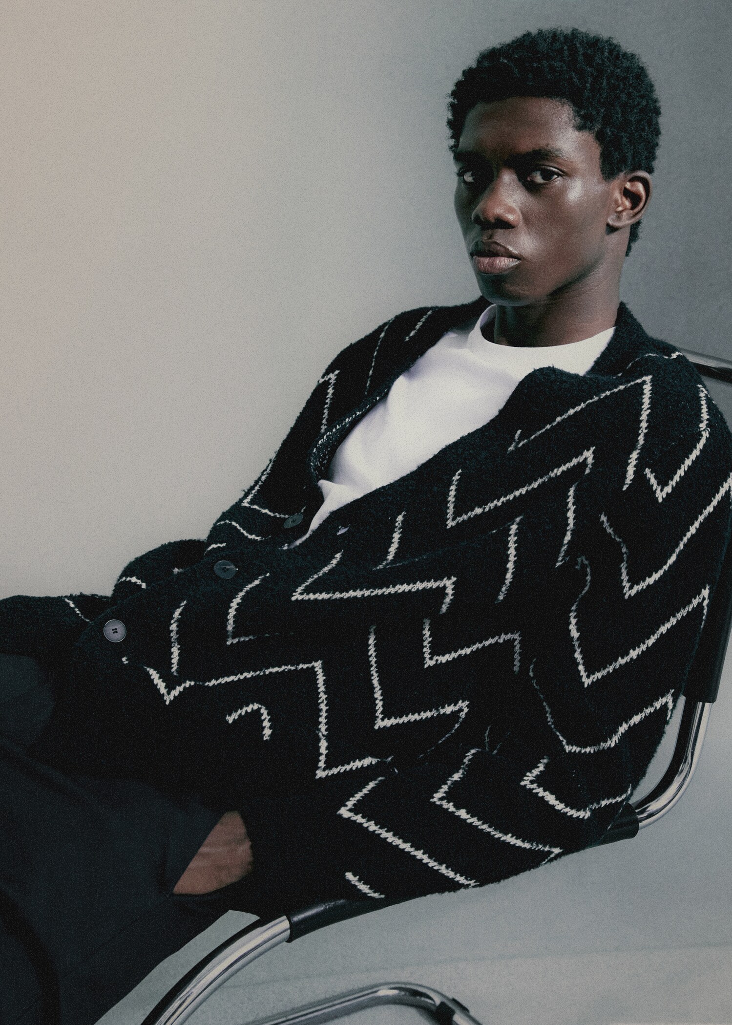 Jacquard cotton cardigan - Details of the article 5