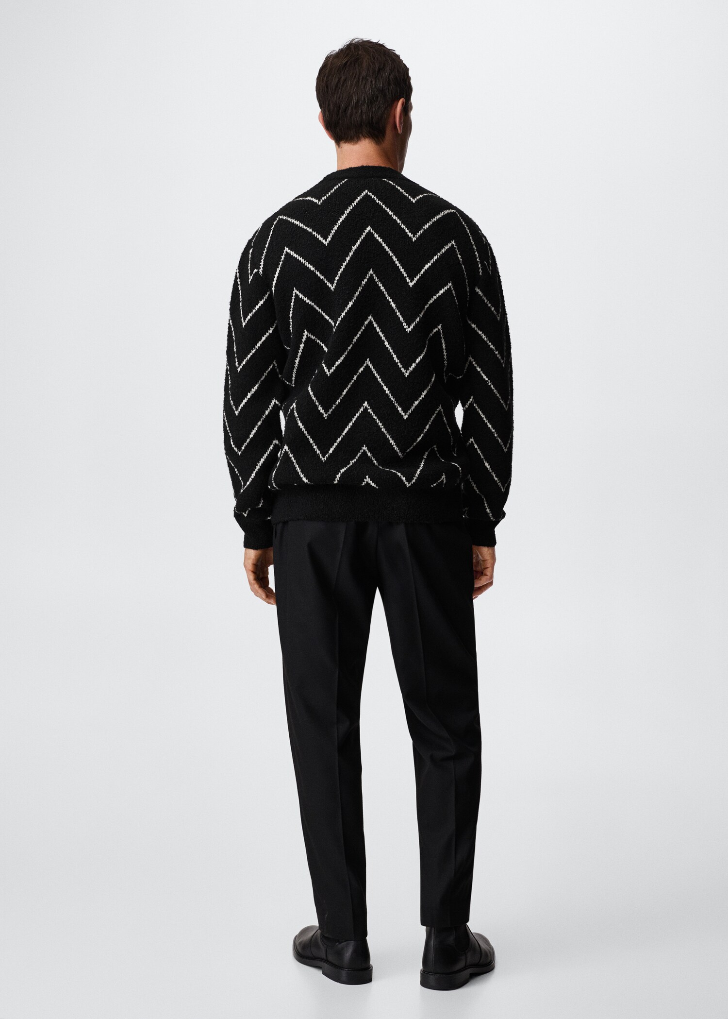 Jacquard cotton cardigan - Reverse of the article