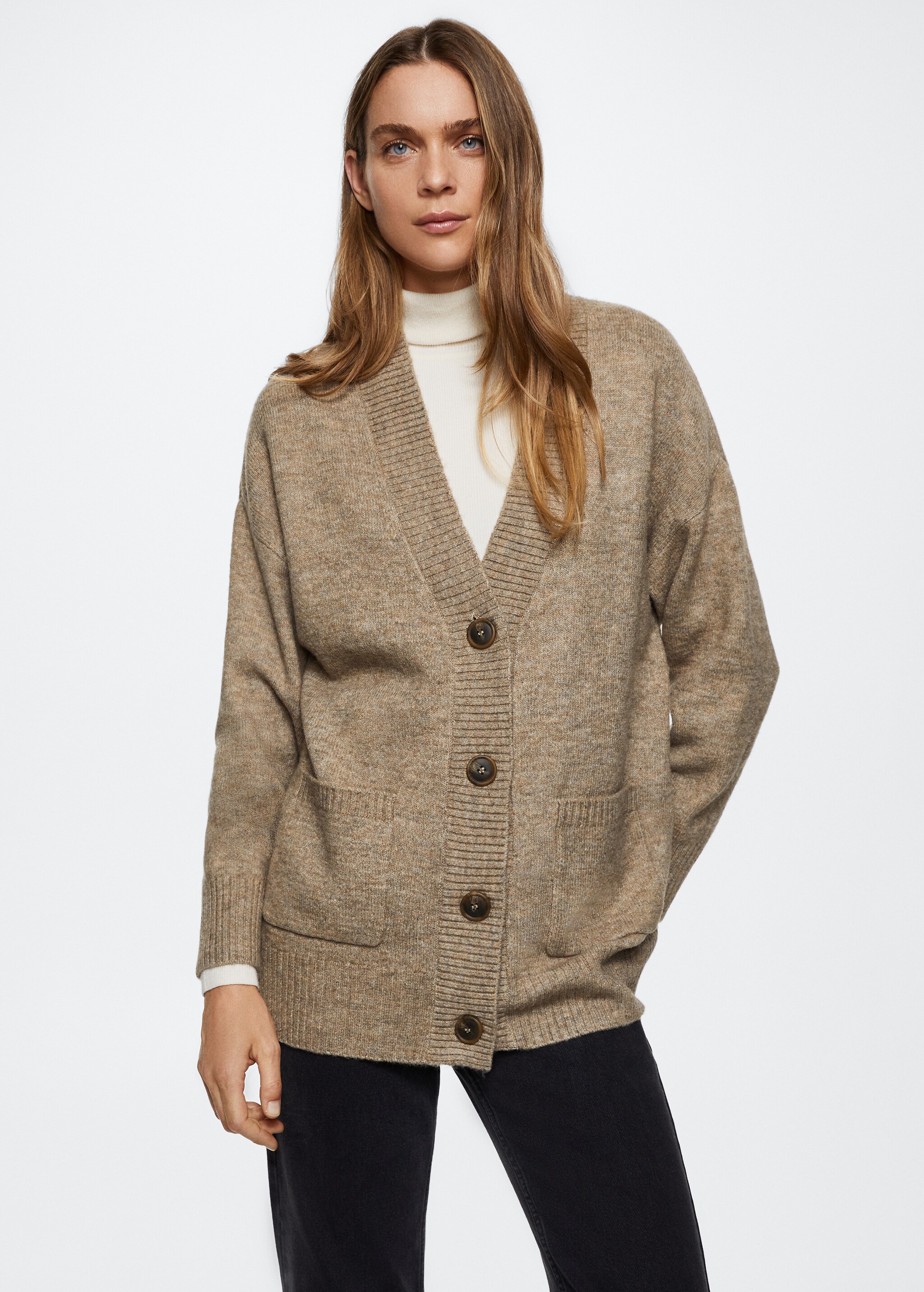 Oversized cardigan with buttons - Medium plane