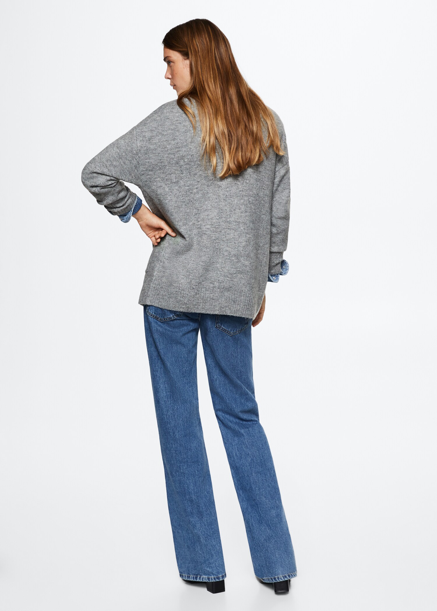 Oversized cardigan with buttons - Reverse of the article