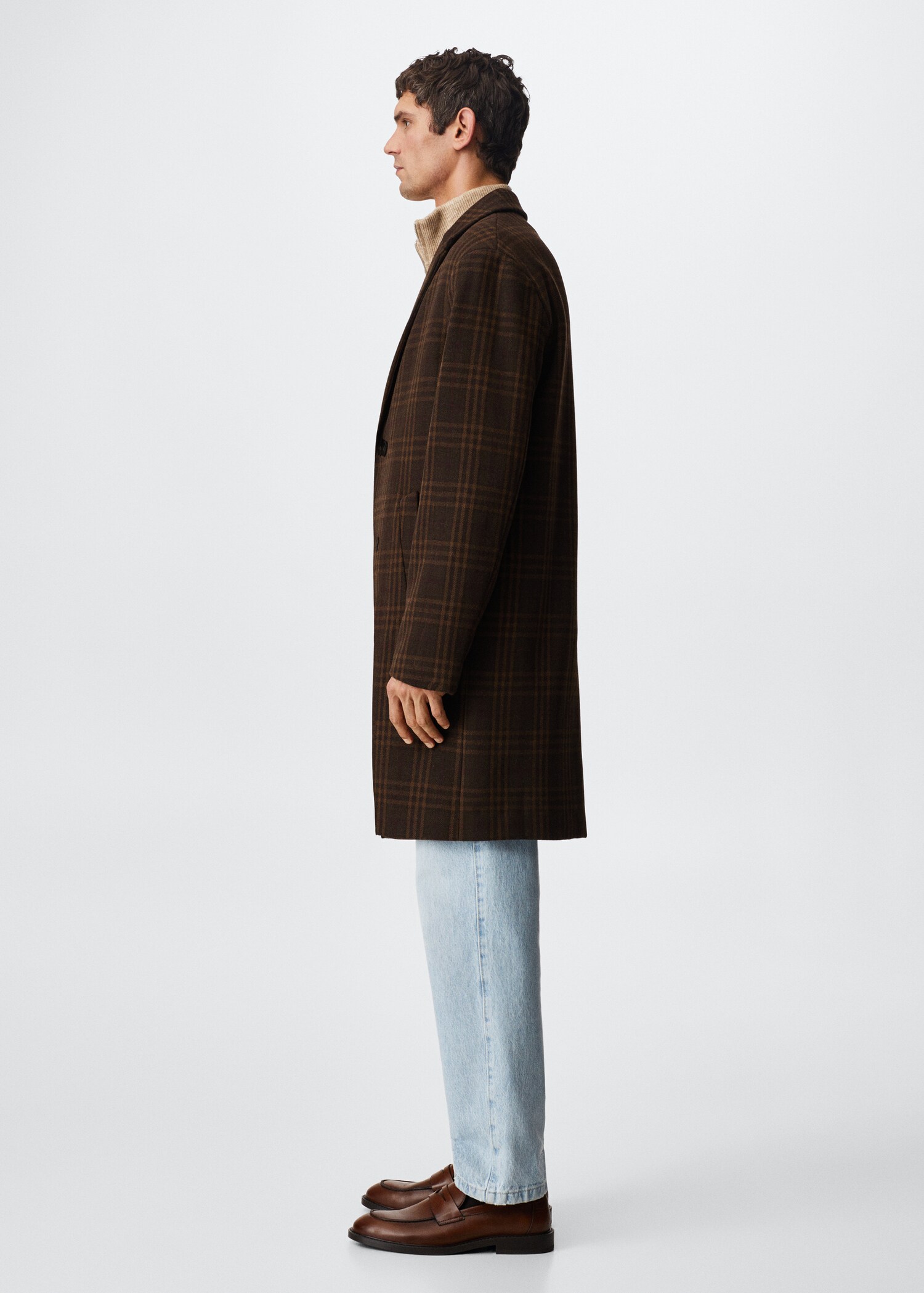 Oversized check wool coat - Details of the article 6