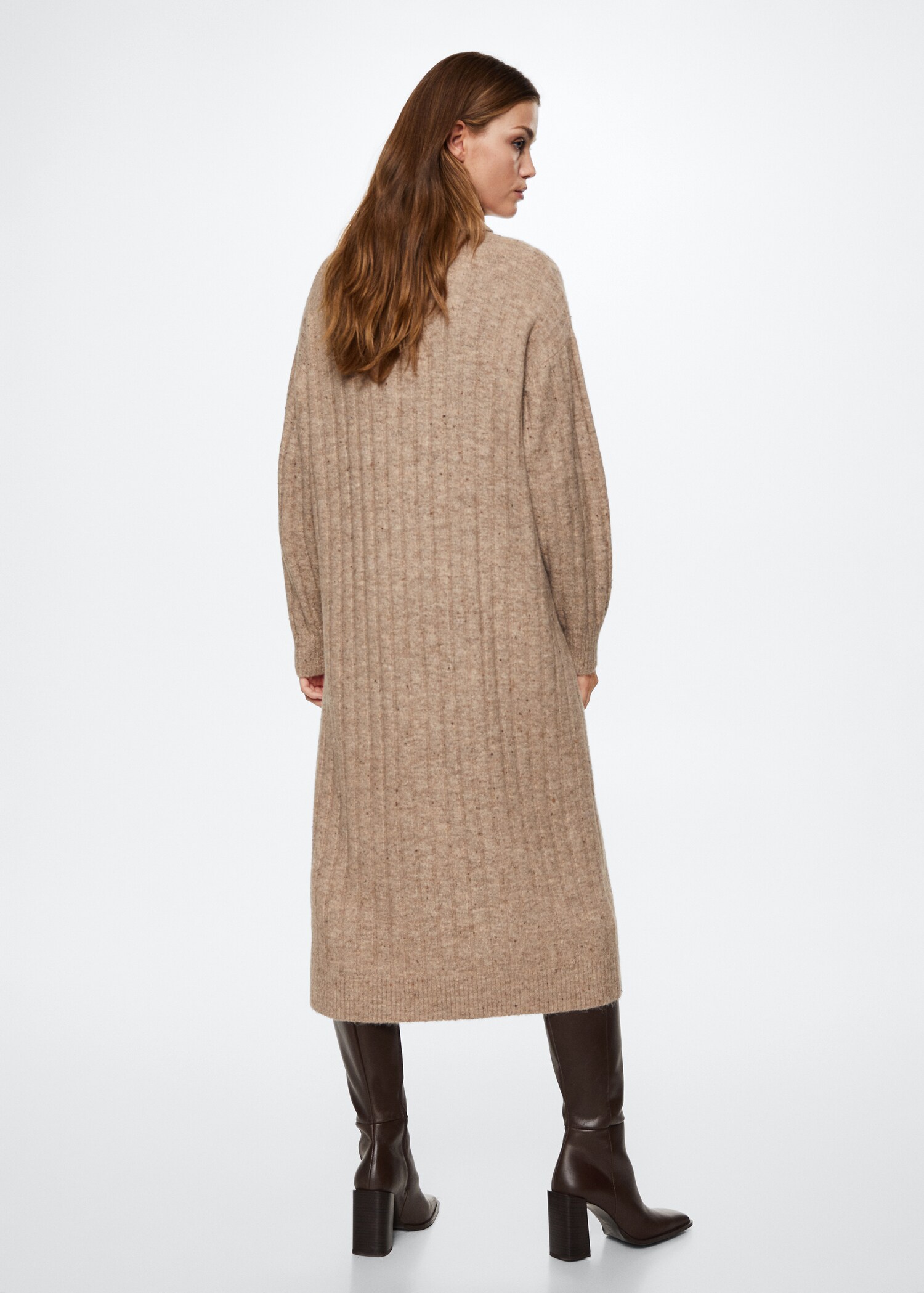 Ribbed turtleneck dress  - Reverse of the article