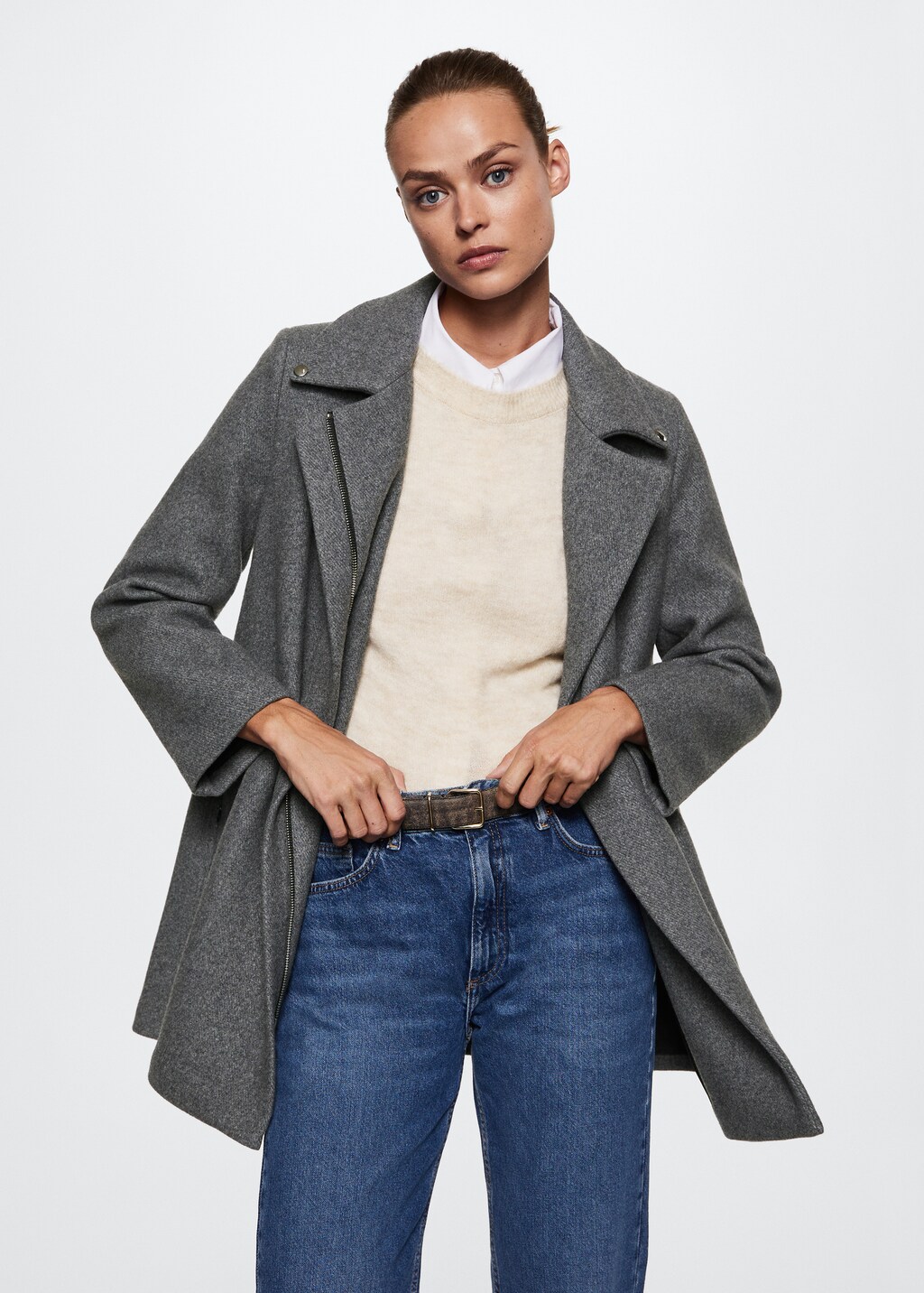 Biker wool coat best sale