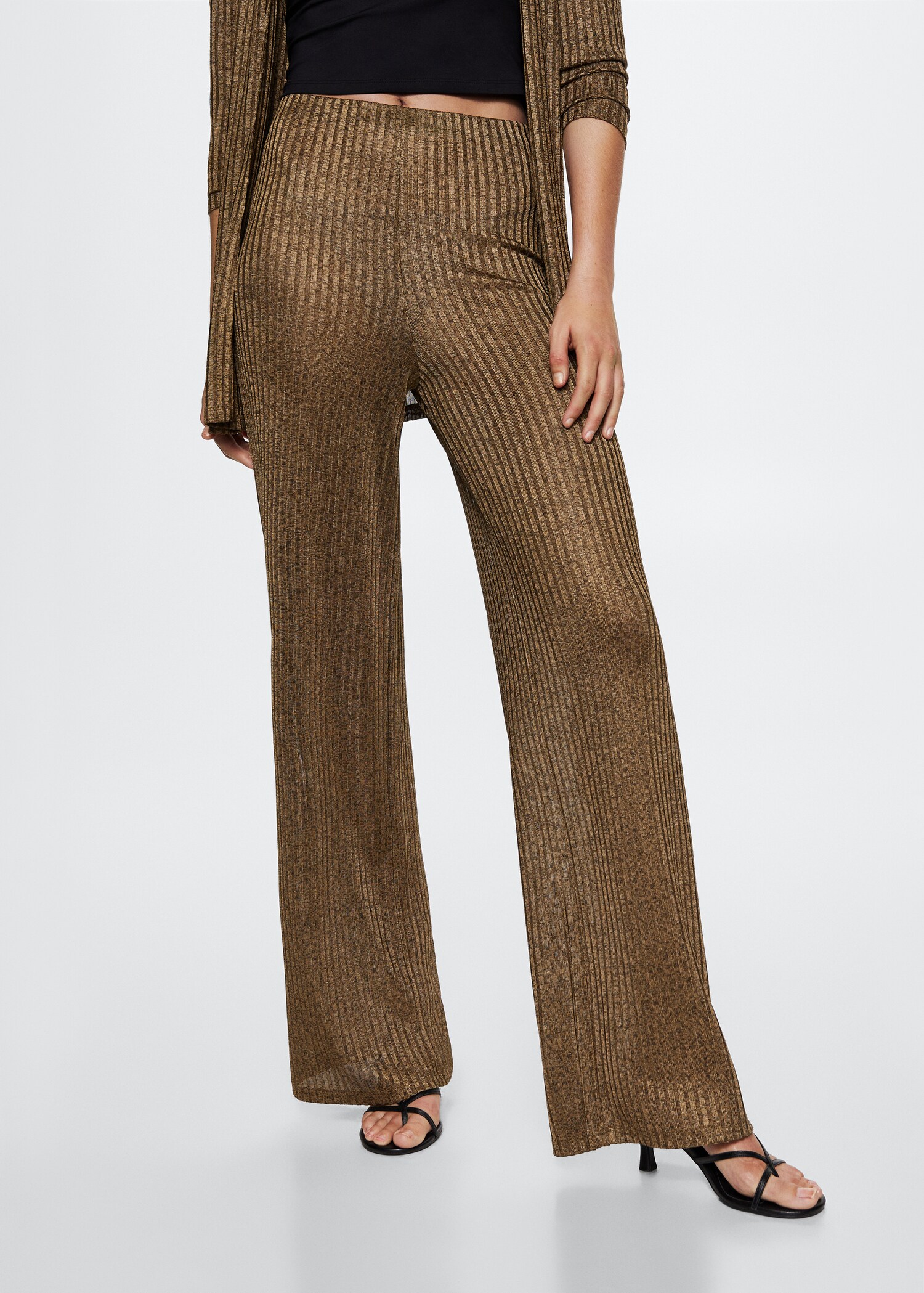 Wool-blend palazzo trousers - Medium plane