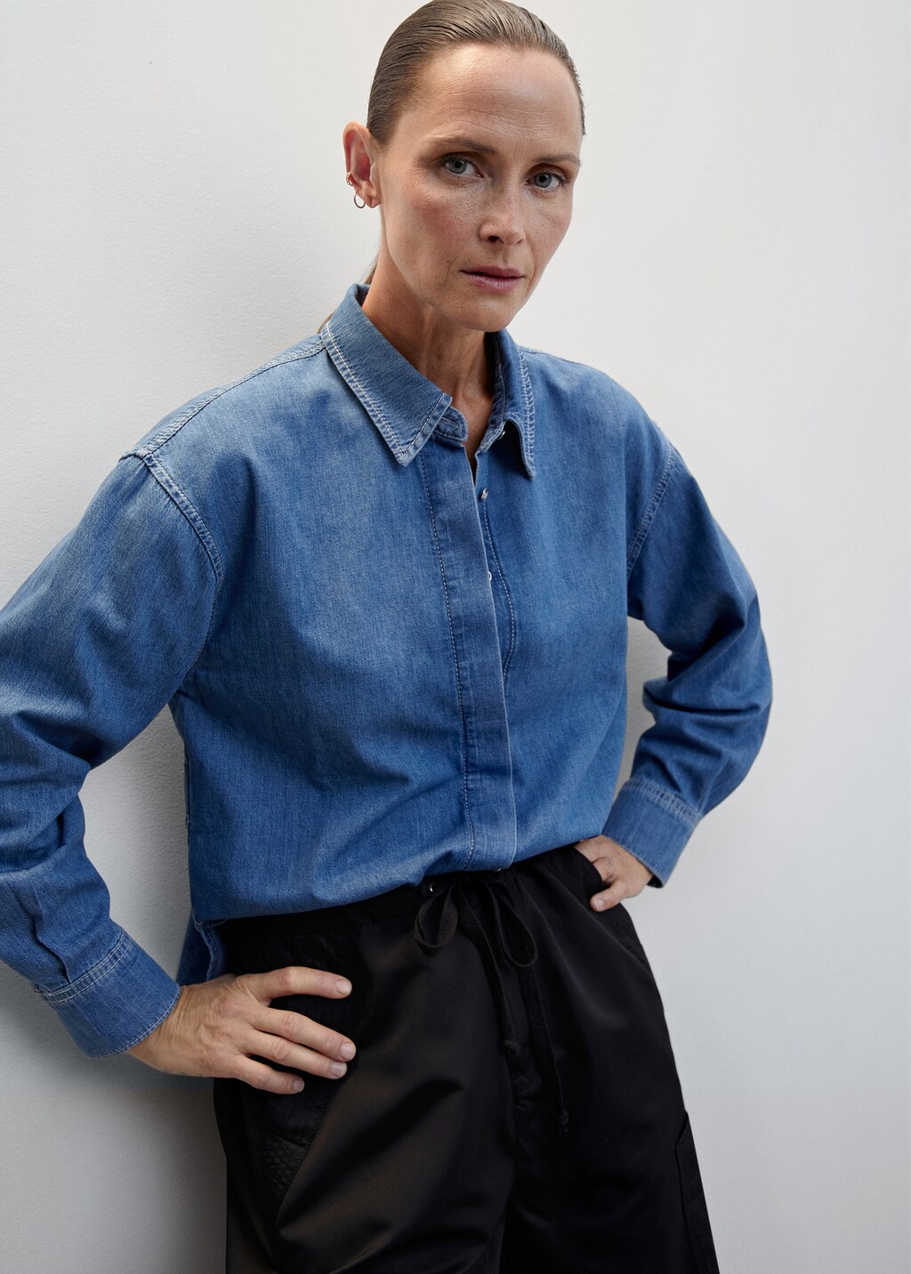 Camisa denim oversize Mujer MANGO Paraguay