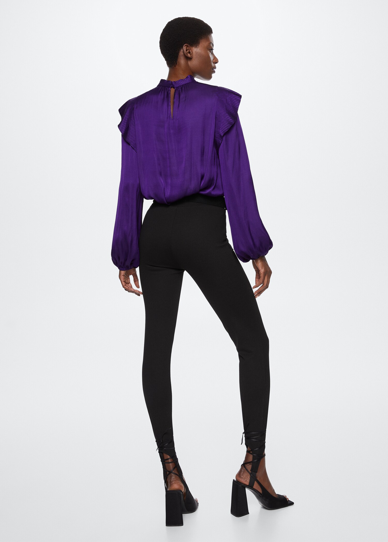 Ruffled satin blouse - Reverse of the article
