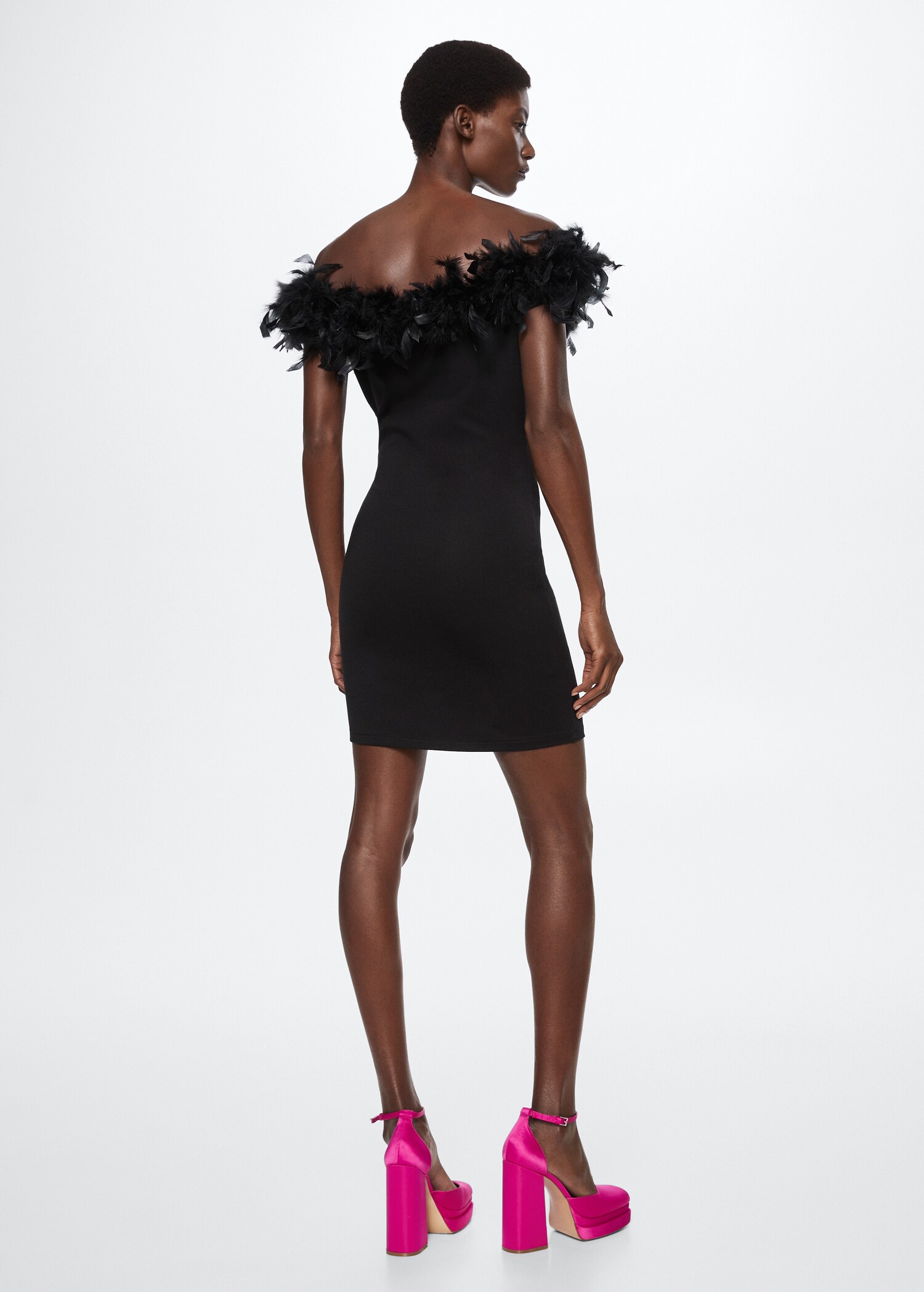 Feather-detail dress - Reverse of the article