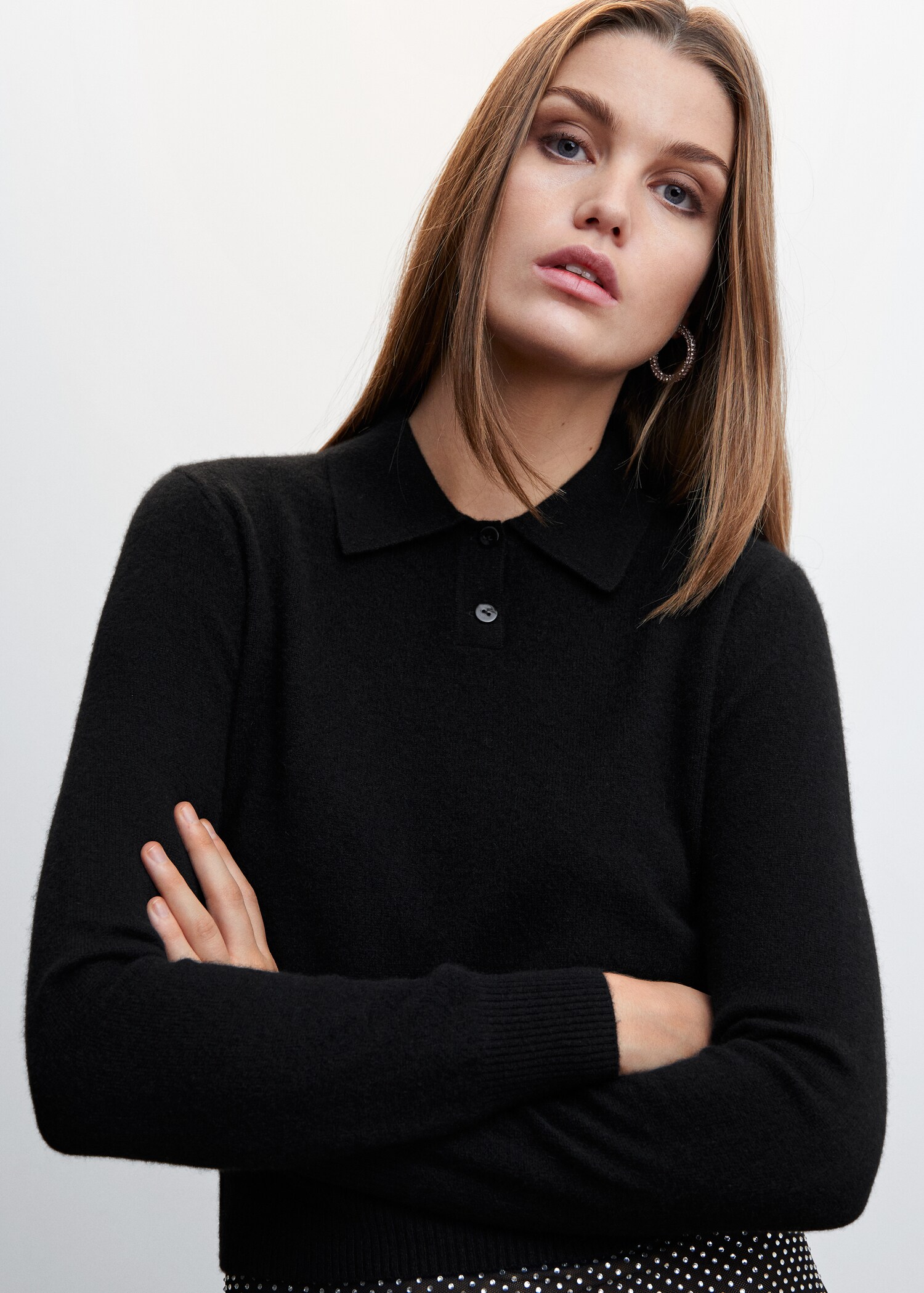 100% cashmere polo neck sweater - Details of the article 1