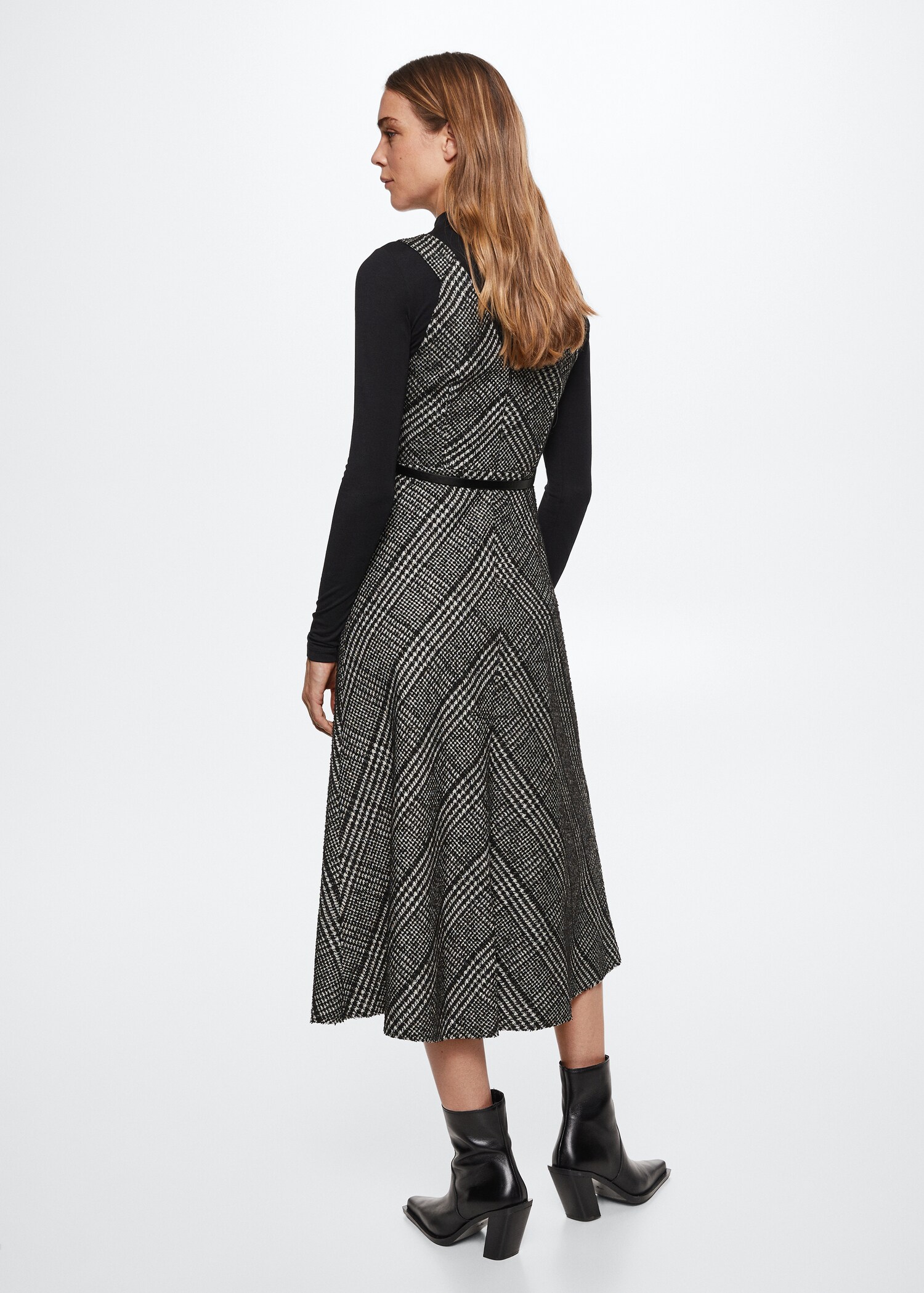 Vestido de tweed de pied-de-poule - Verso do artigo
