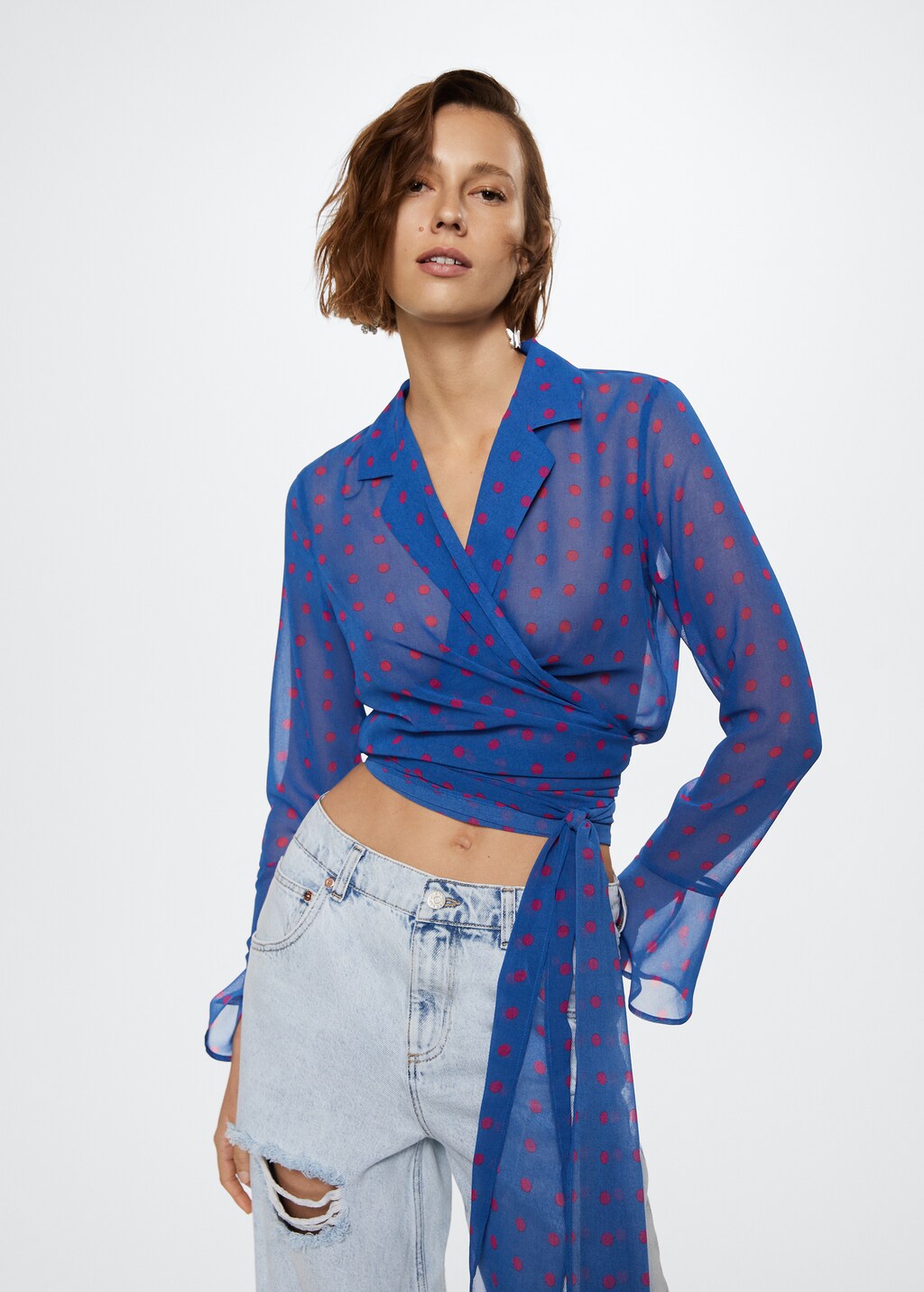 Blouse semi transparente pois