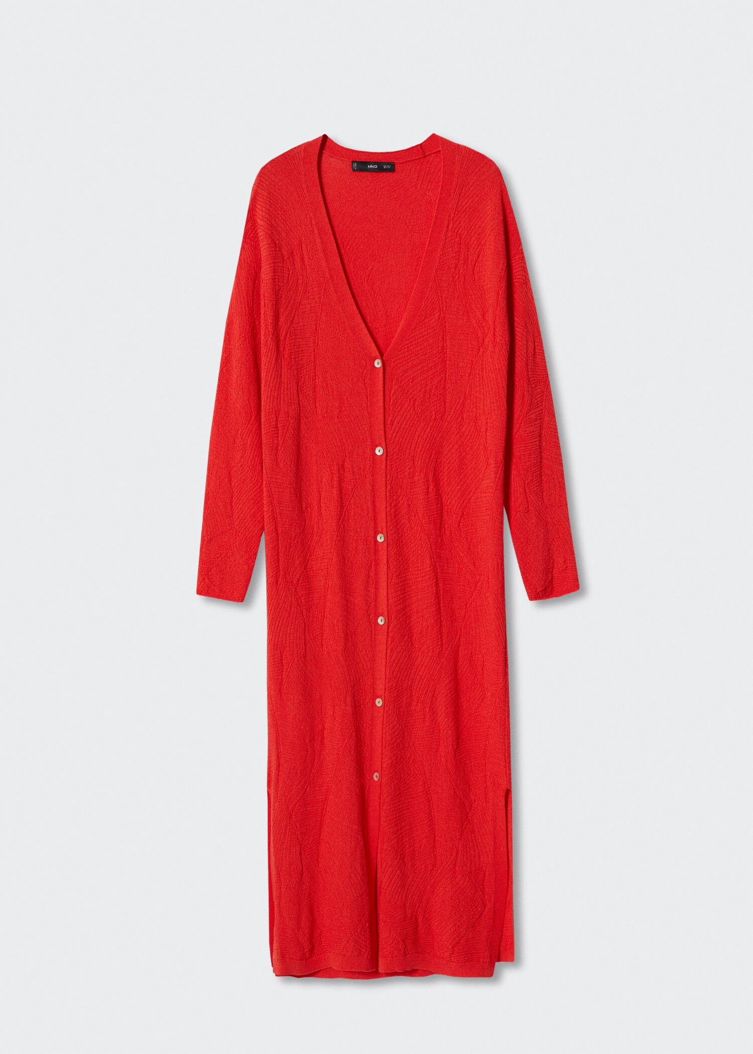 Textured long cardigan - Article without model