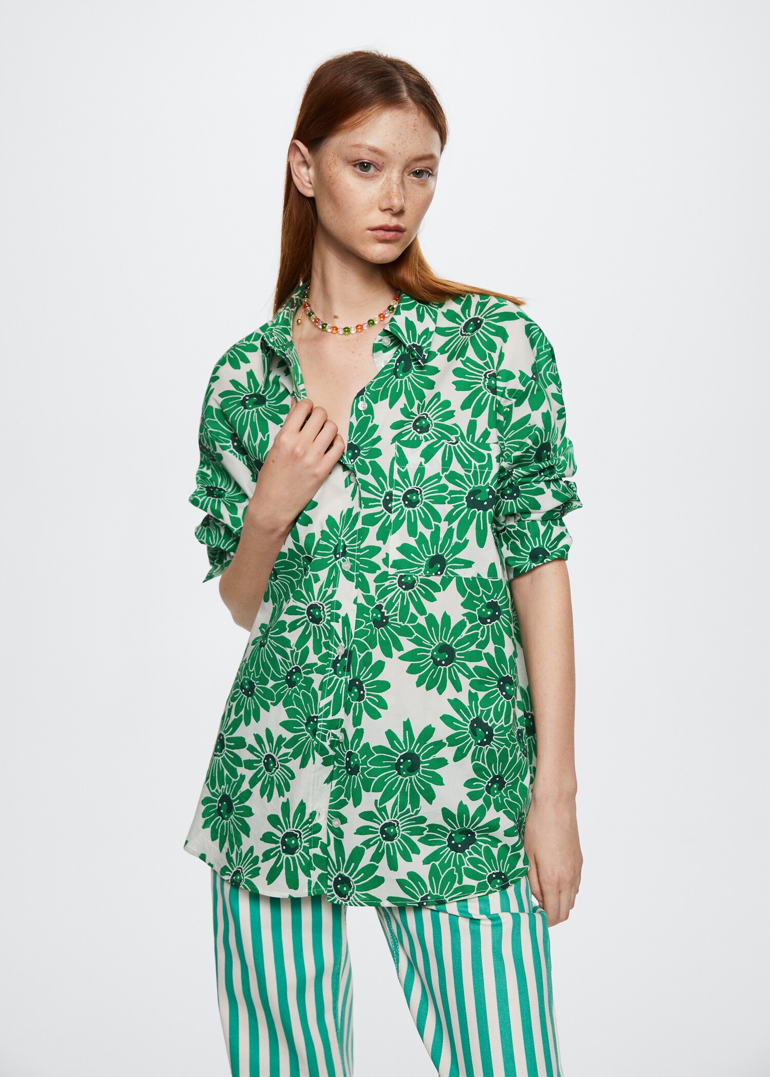 Cotton flower shirt - Medium plane