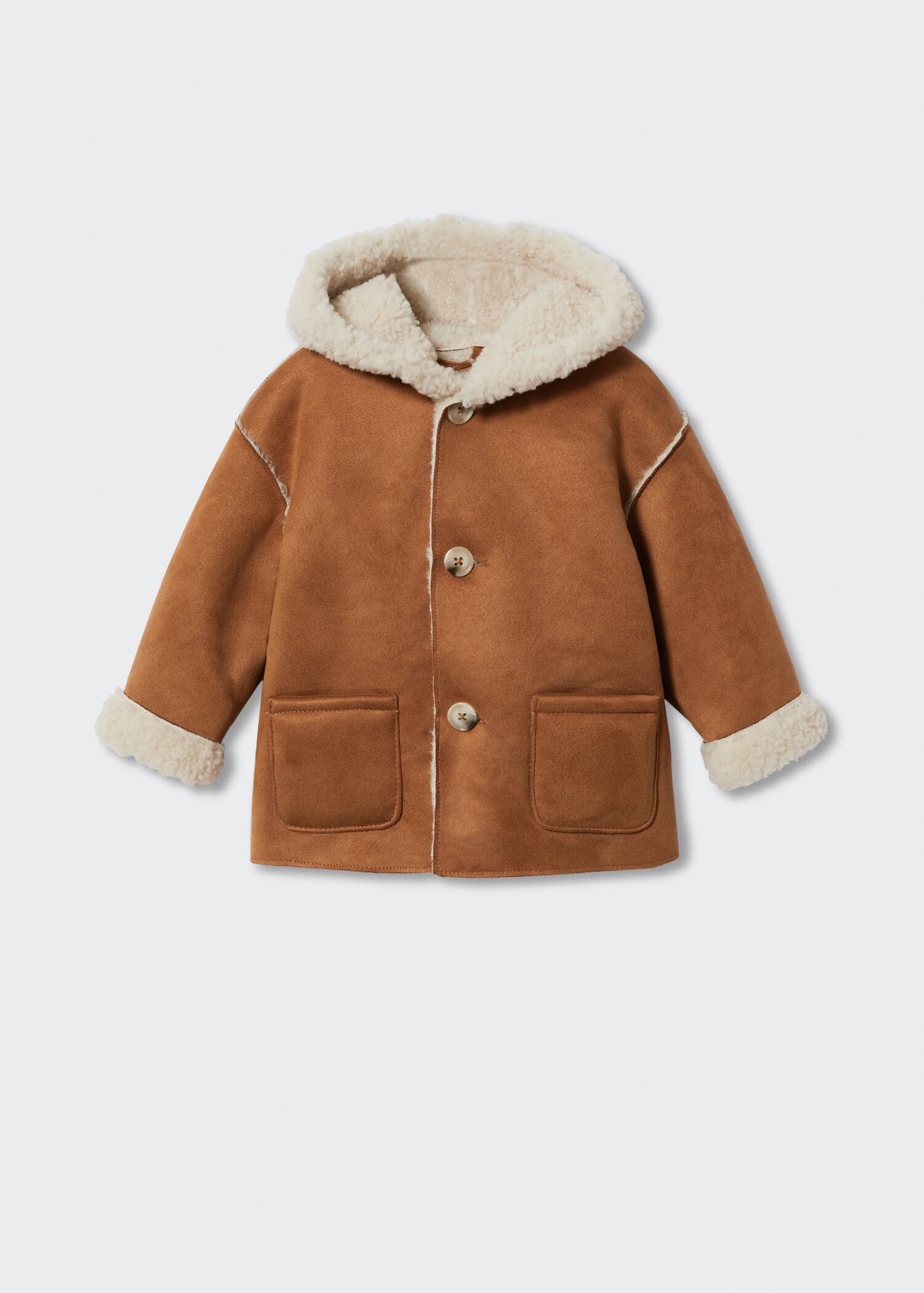 Faux-shearling suedette coat - Article without model